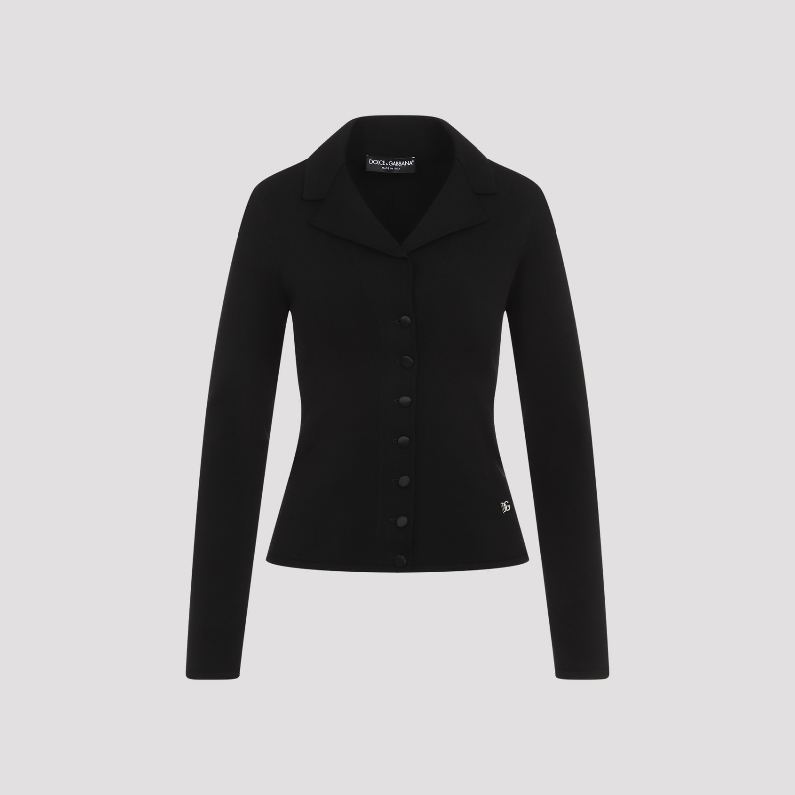 Dolce & Gabbana Black Notched Collar Blazer In Nero