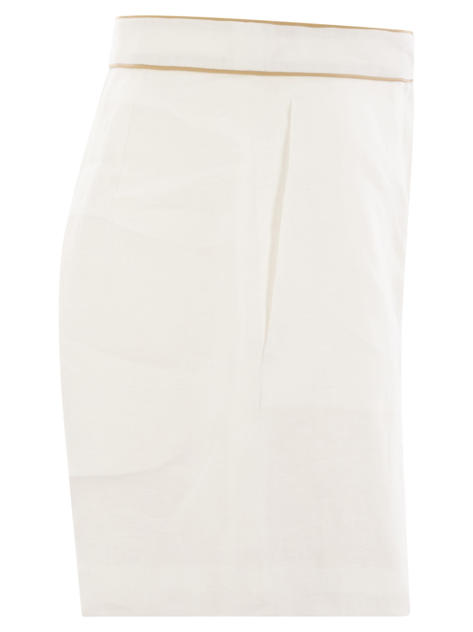 Mvp Wardrobe Bermuda Shorts In Linen In White