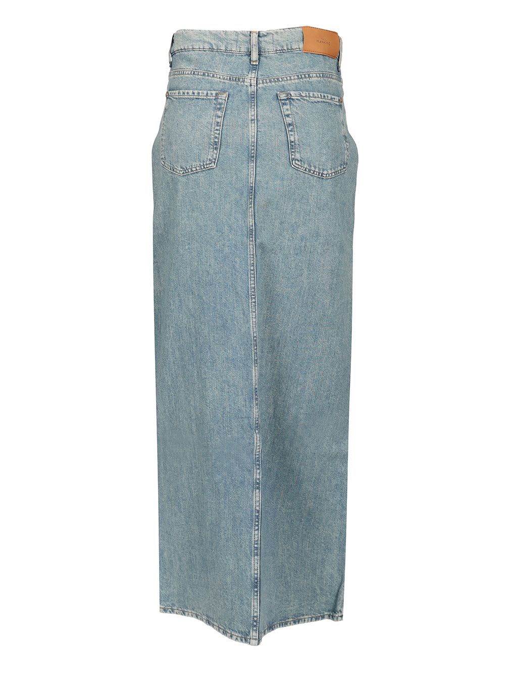7 For All Mankind Long Skirt Arizona With High Slit In Light Blue