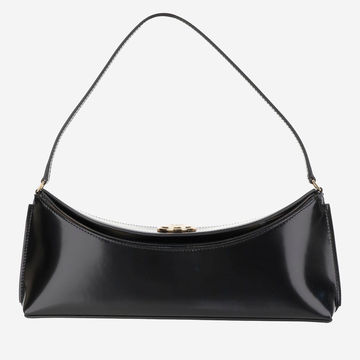 Jacquemus Ovalo Leather Clutch Bag In Black