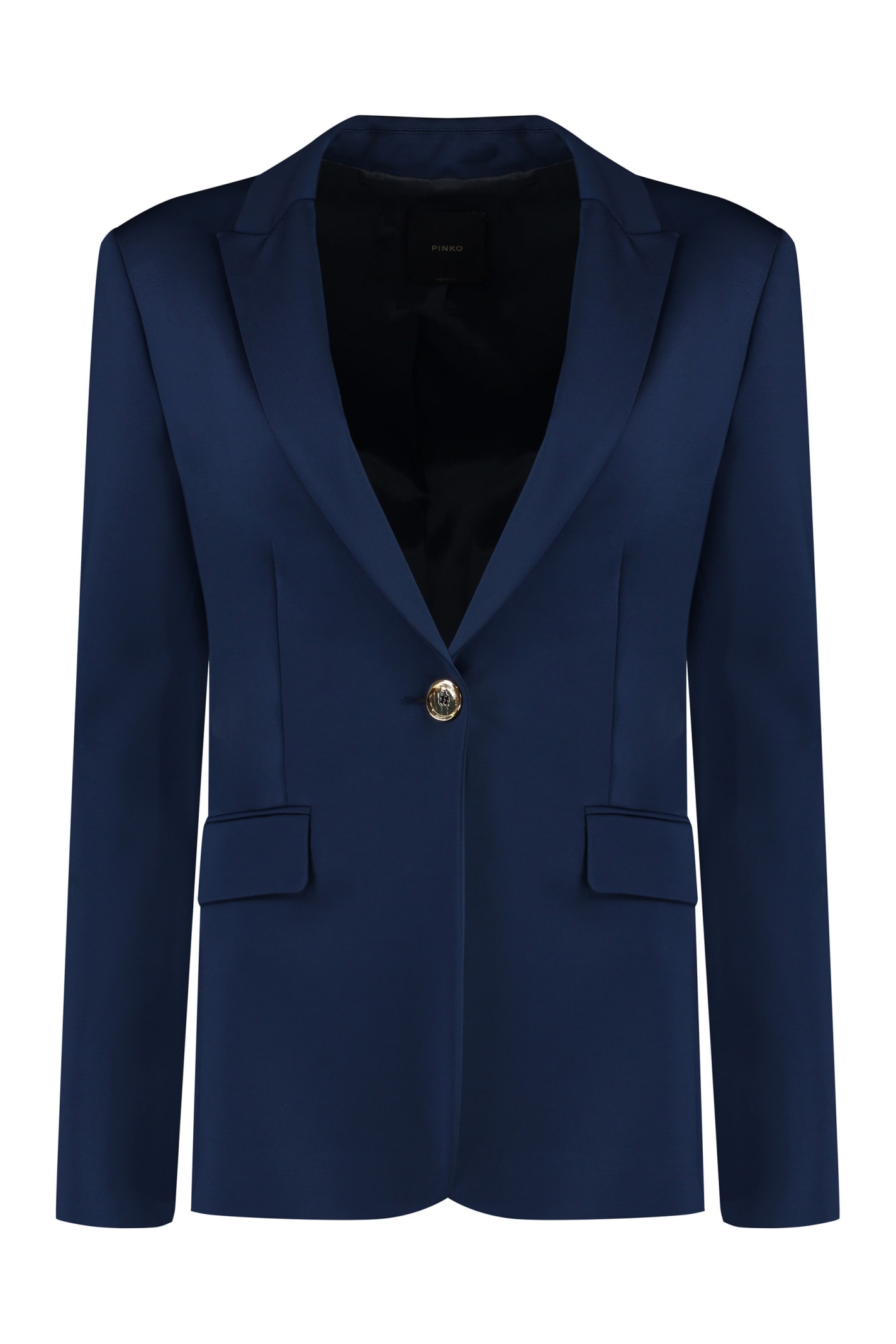 Shop Pinko Signum Single-breasted One Button Jacket In Blue