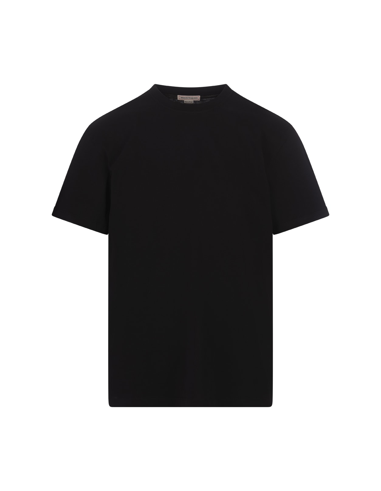 Shop Alexander Mcqueen Black T-shirt With Logo Tape On Sleeves