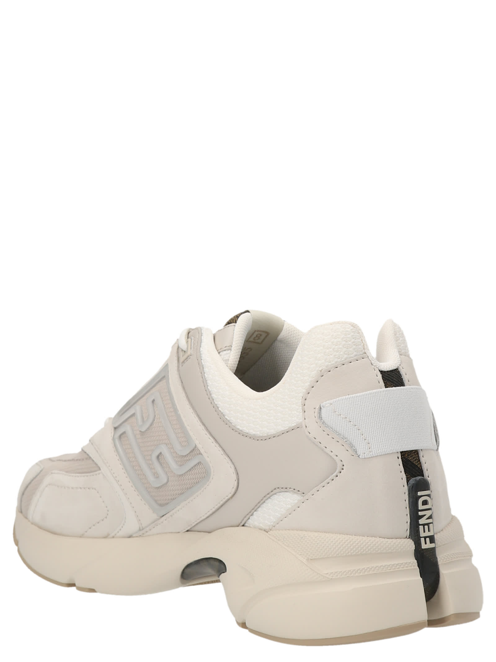 Shop Fendi Faster Running Sneakers In White