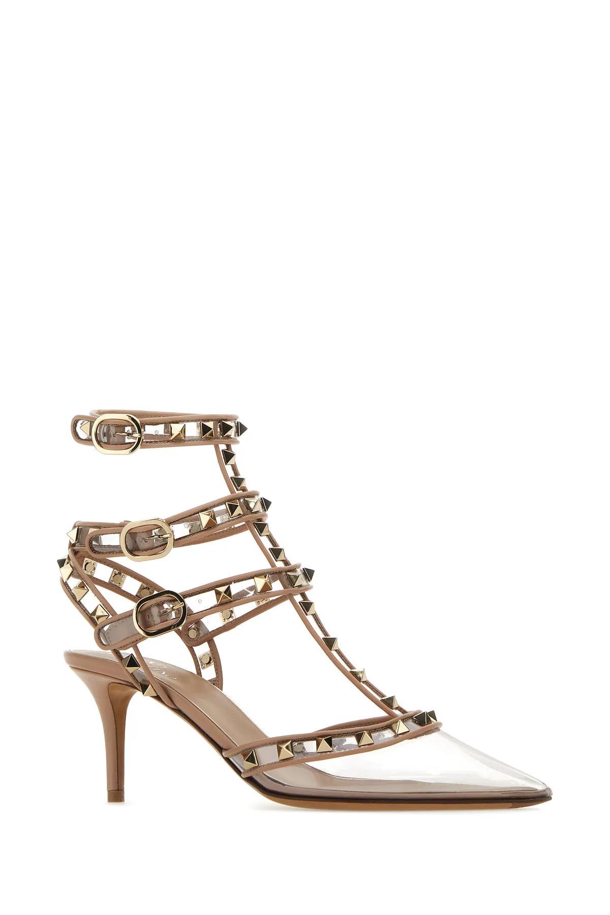 Valentino Rockstud 75mm Transparent-toe Pumps In Multicolor