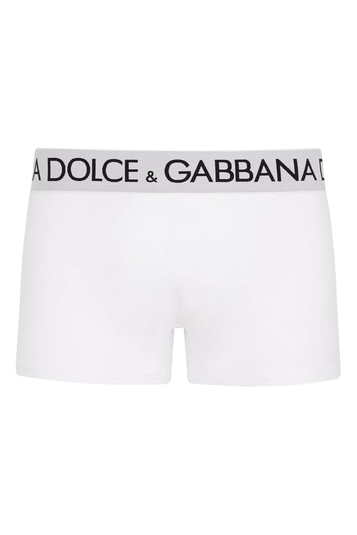 Dolce & Gabbana White Boxer Briefs With Branded Waistband In Stretch Cotton In Optic White