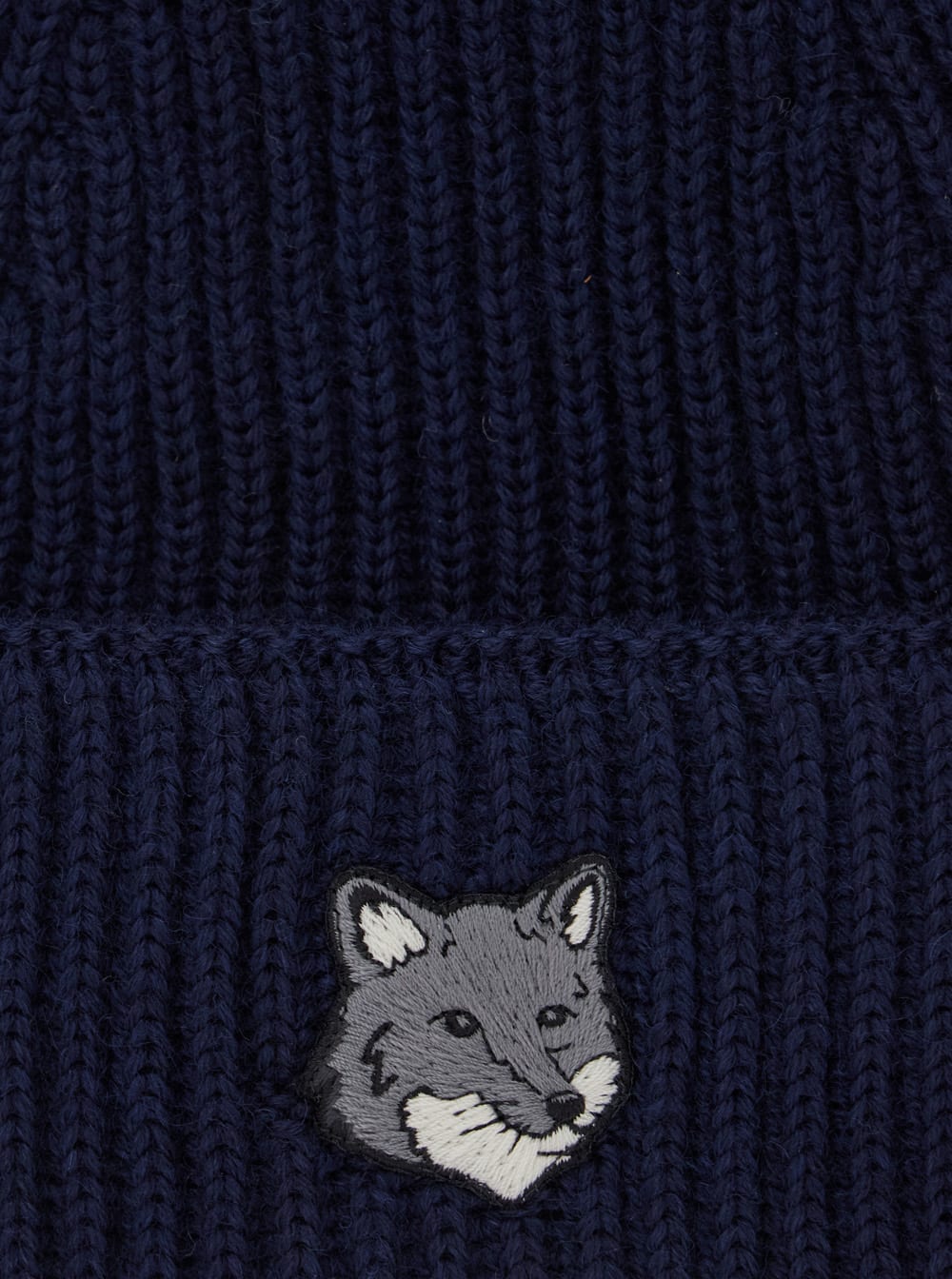 Maison Kitsuné Fox Head Large Beanie In Blue