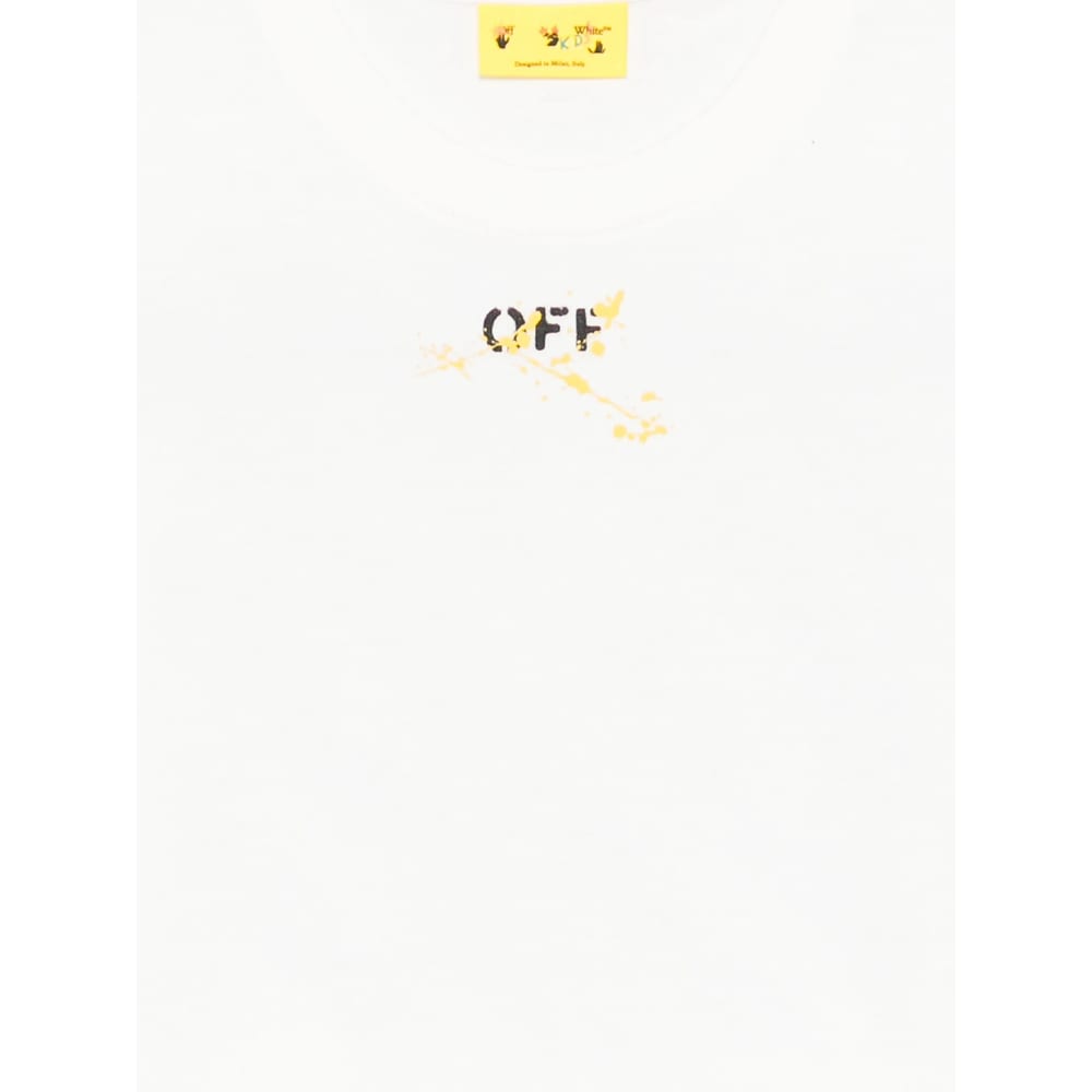 Off-white Paint-splatter Short-sleeve T-shirt In White
