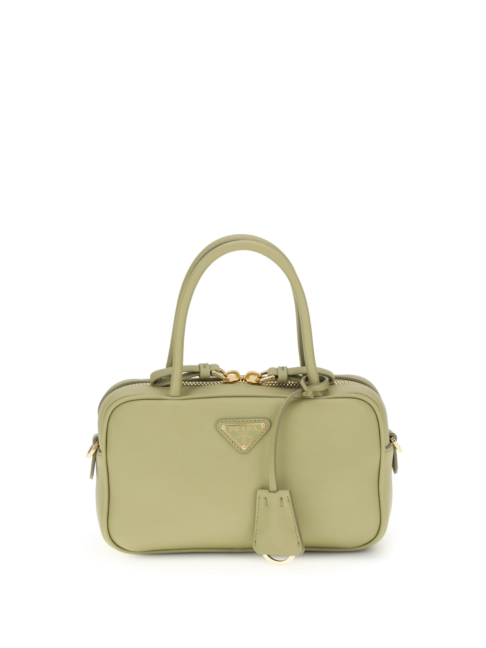 Prada Leather Handbag In Green
