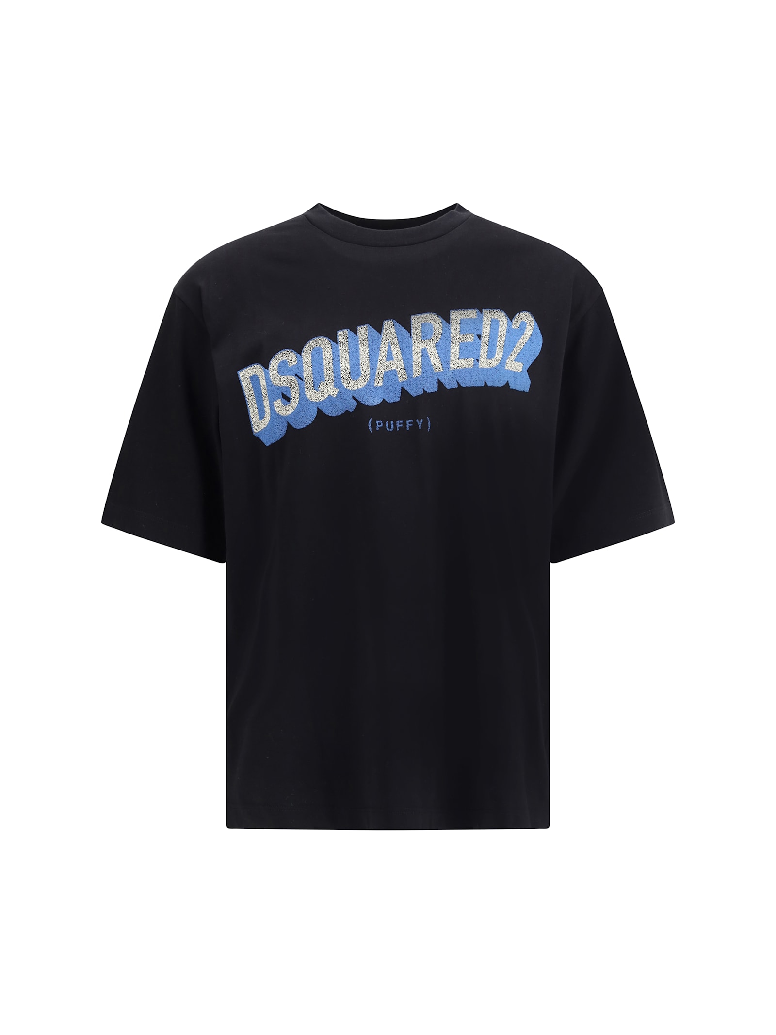 Dsquared2 Short-sleeve T-shirt With Puffy Logo In Blue In Black