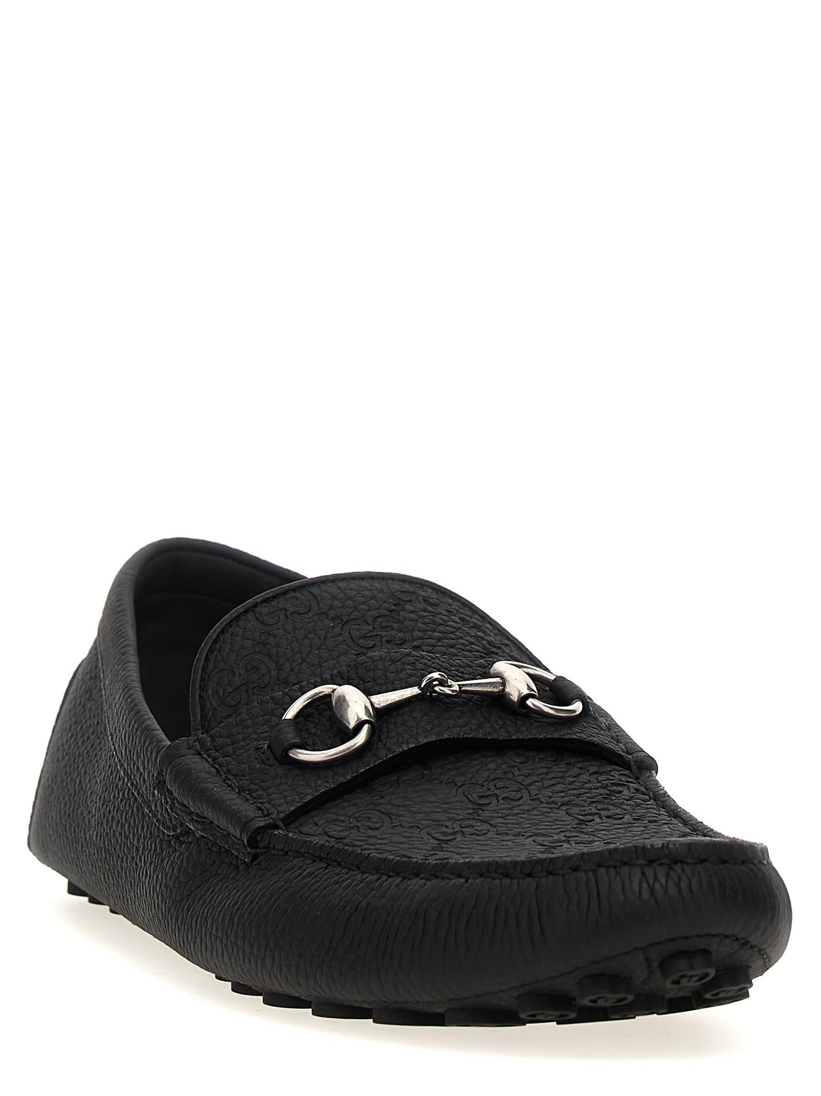 Shop Gucci Morsetto Loafers In Black