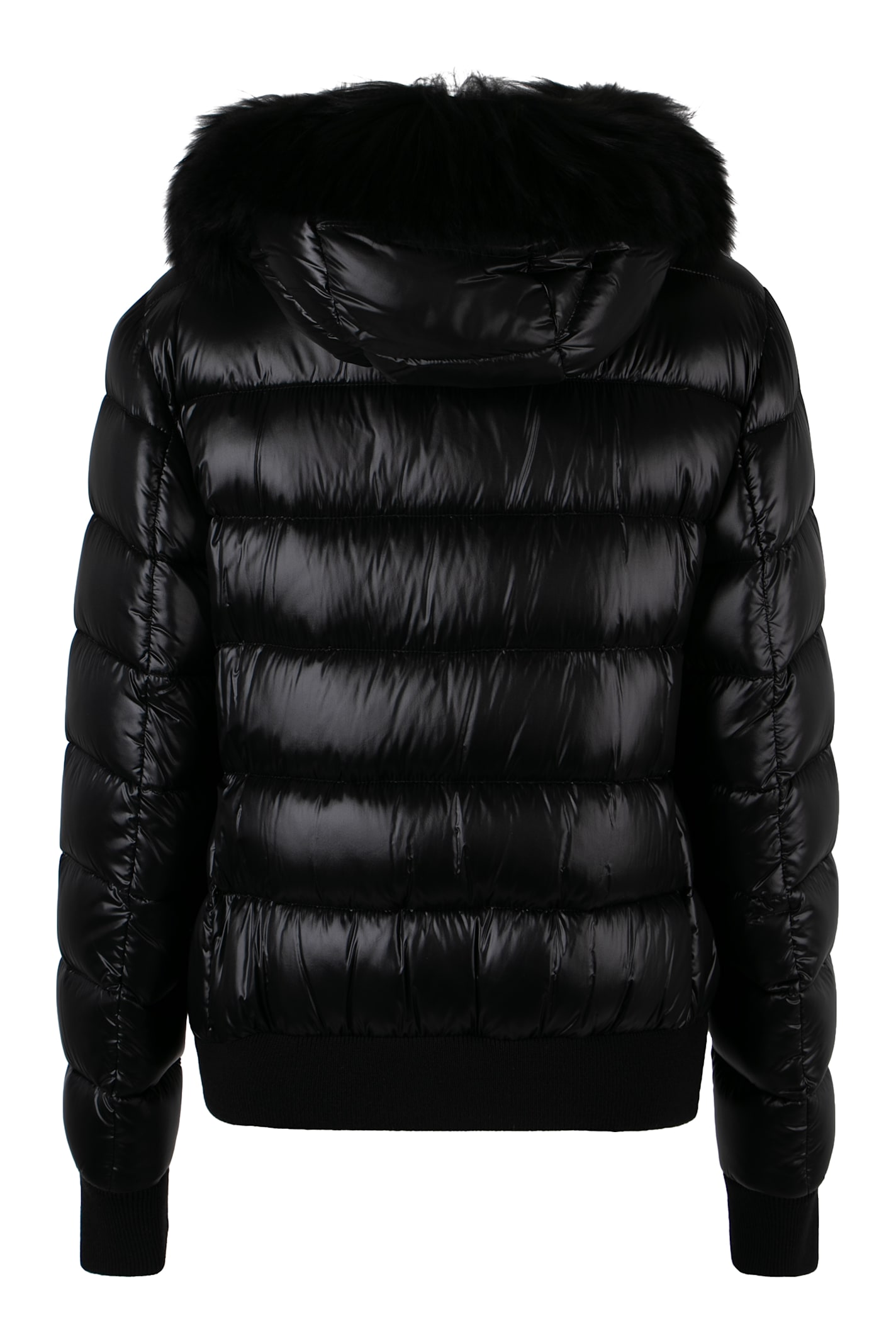 Moorer Barrel Hooded Short Down Jacket In Black