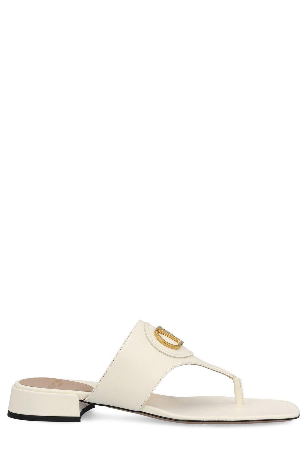 Valentino Garavani Vlogo Signature Slip-on Sandals In White