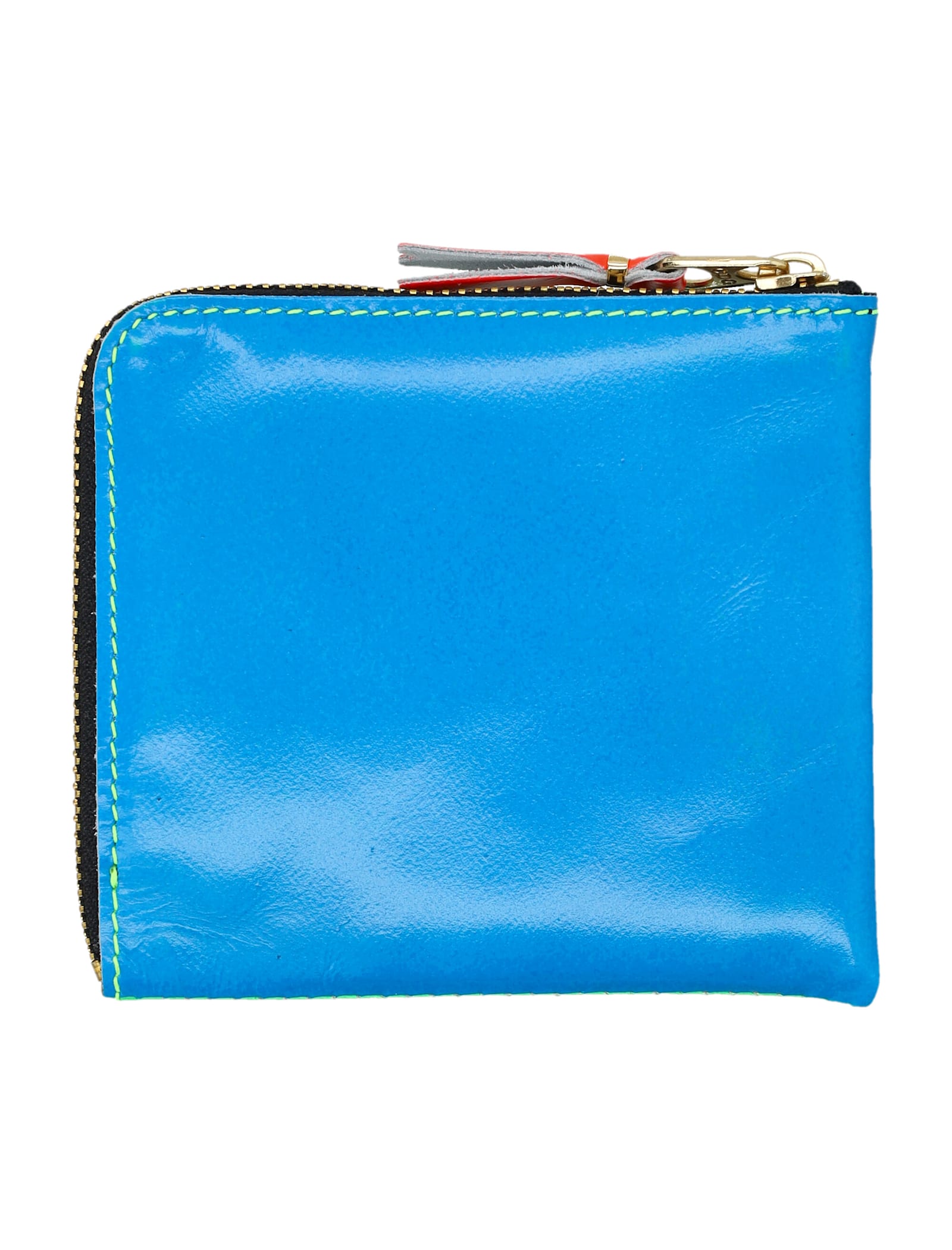 Comme Des Garçons Super Fluo Small Zip Coin Wallet In Green Blue
