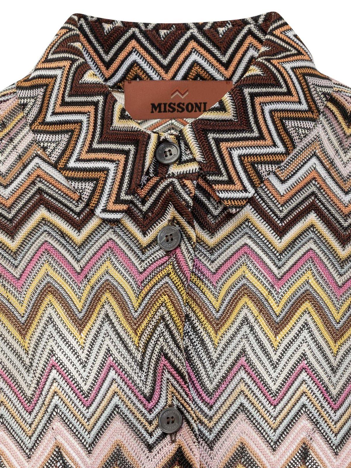 Shop Missoni Zig-zag Patterned Straight Hem Shirt In Multicolour