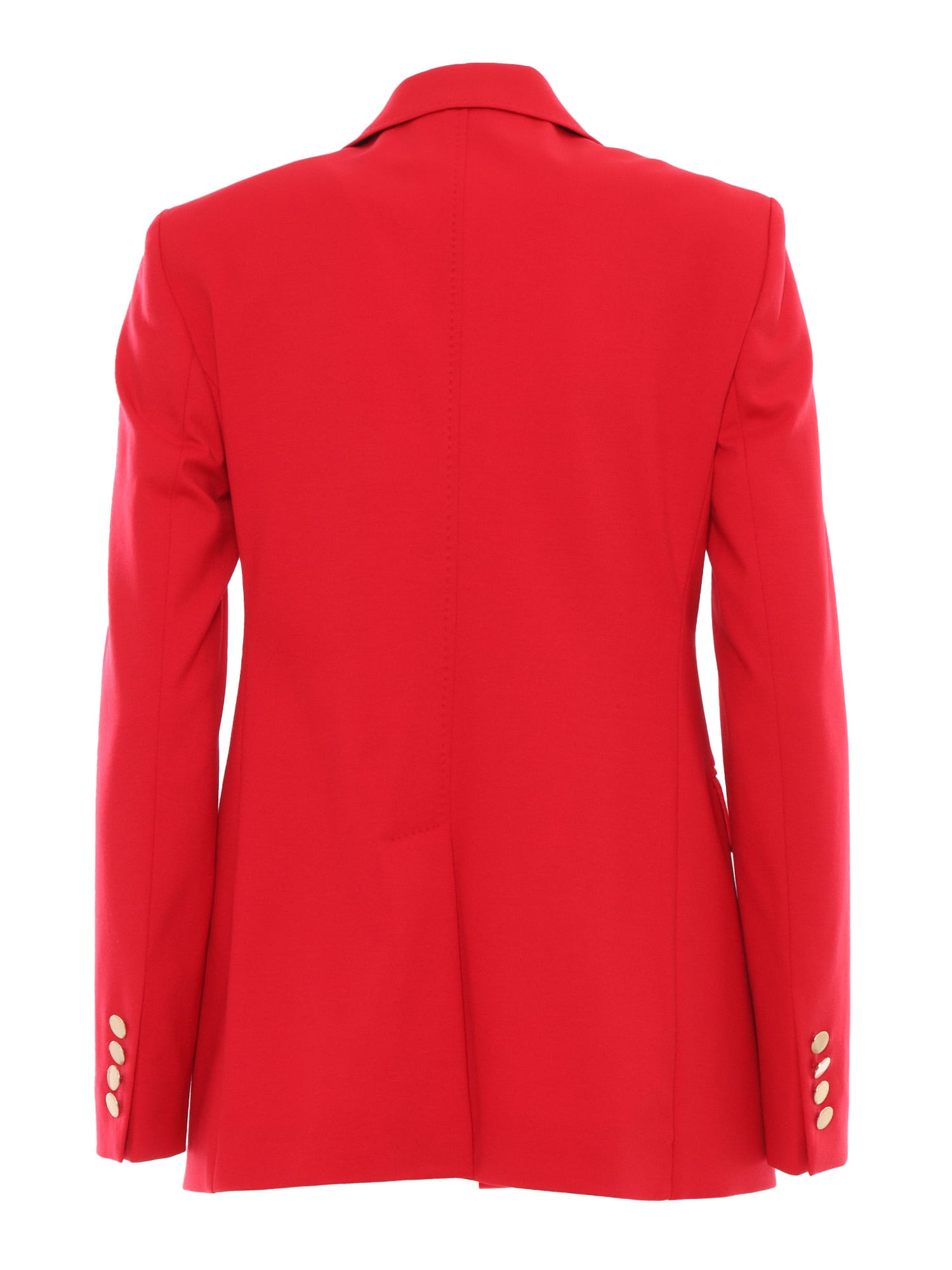 Max Mara Tailored Double-breasted Jersey Jacket With Gold-tone Buttons In Red