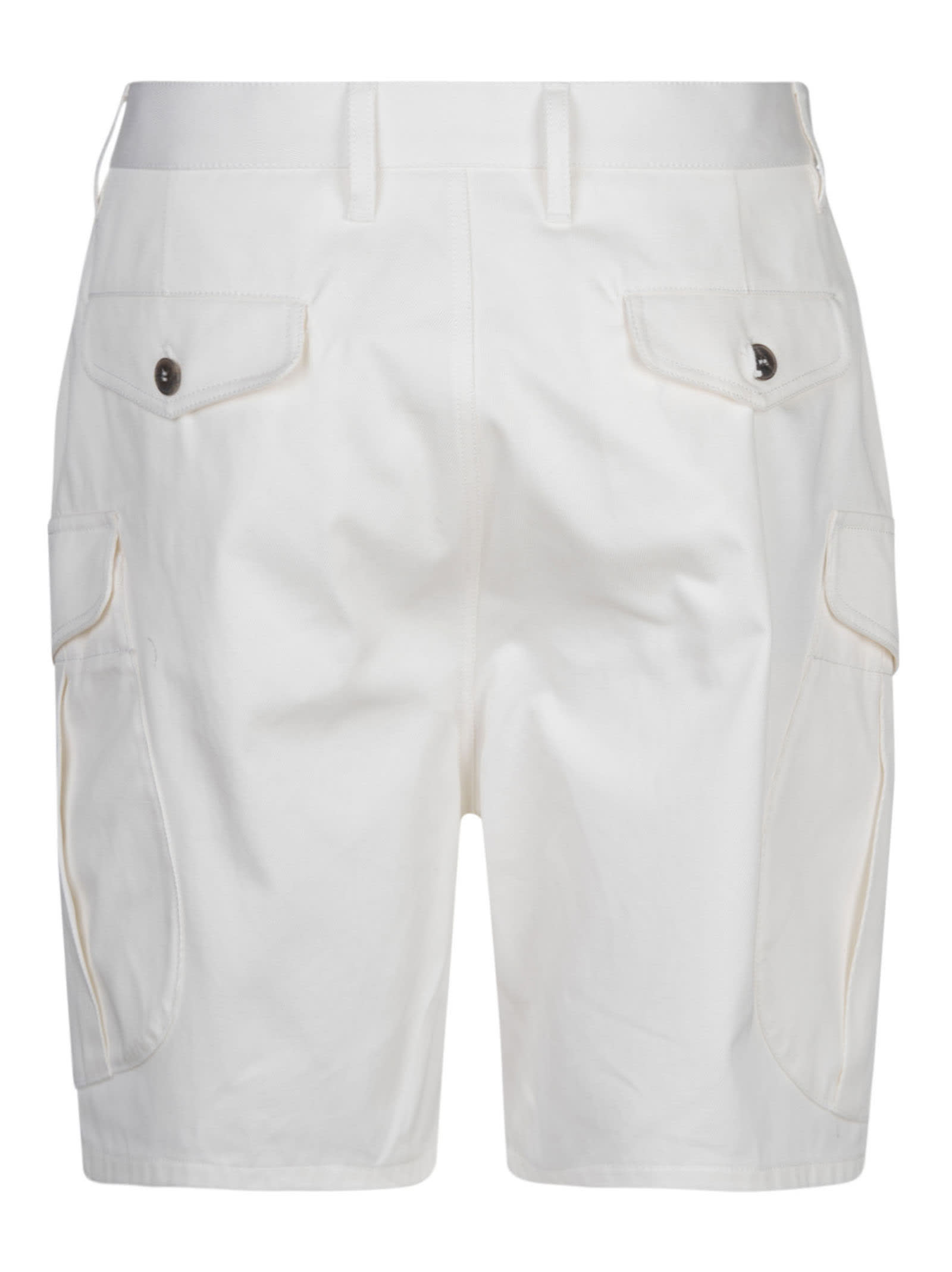 Shop Giorgio Armani High Buttoned Shorts In Bn
