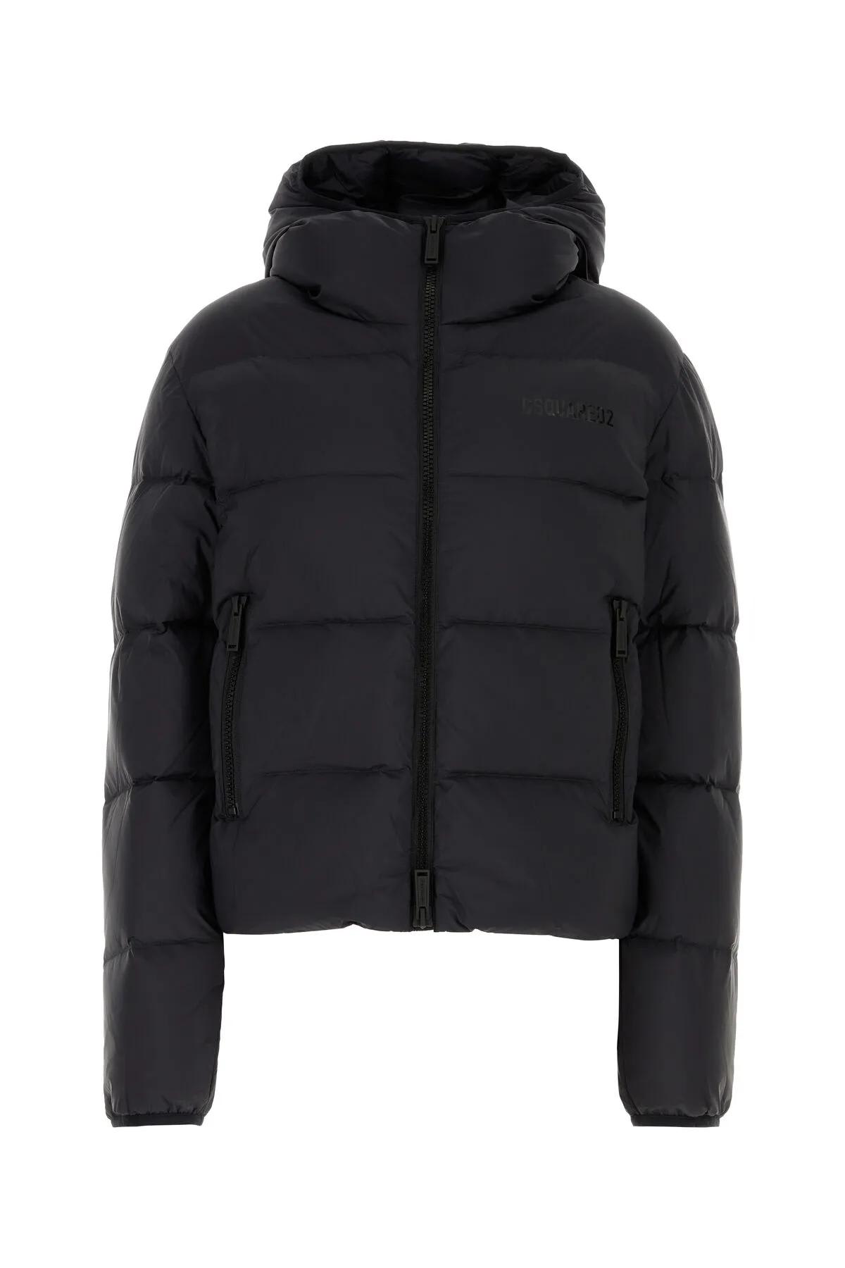 Shop Dsquared2 Black Nylon Down Jacket