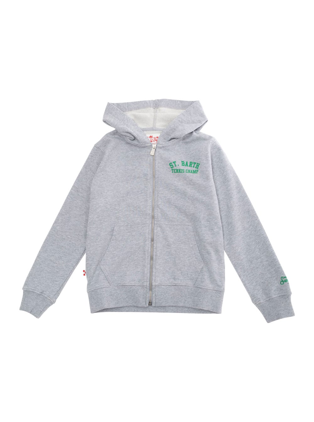 Mc2 Saint Barth Grey Sweatshirt With Logo Lettering On The Front And Maxi Logo Print On The Rear In Cotton Boy In Grey