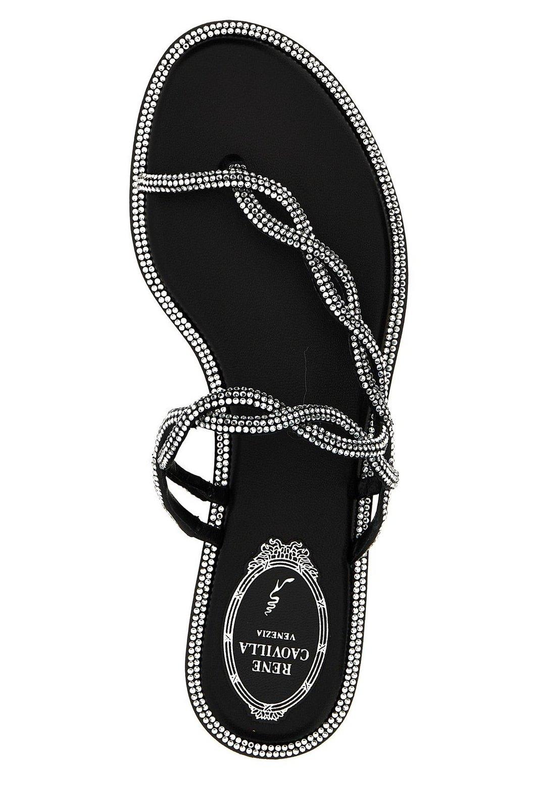 René Caovilla Embellished Slip-on Sandals In Multi