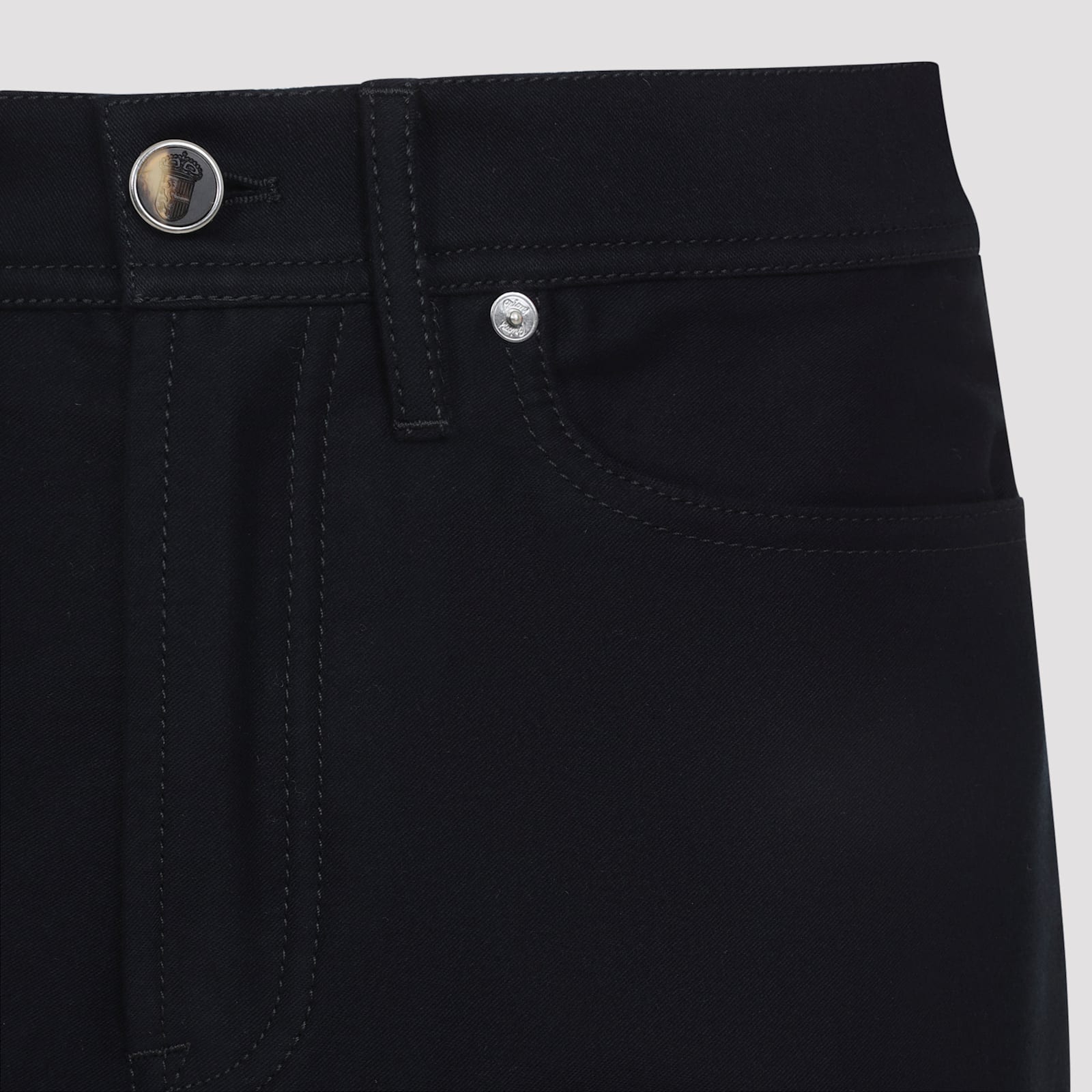 Brioni Cotton Straight-leg Trousers In Blue