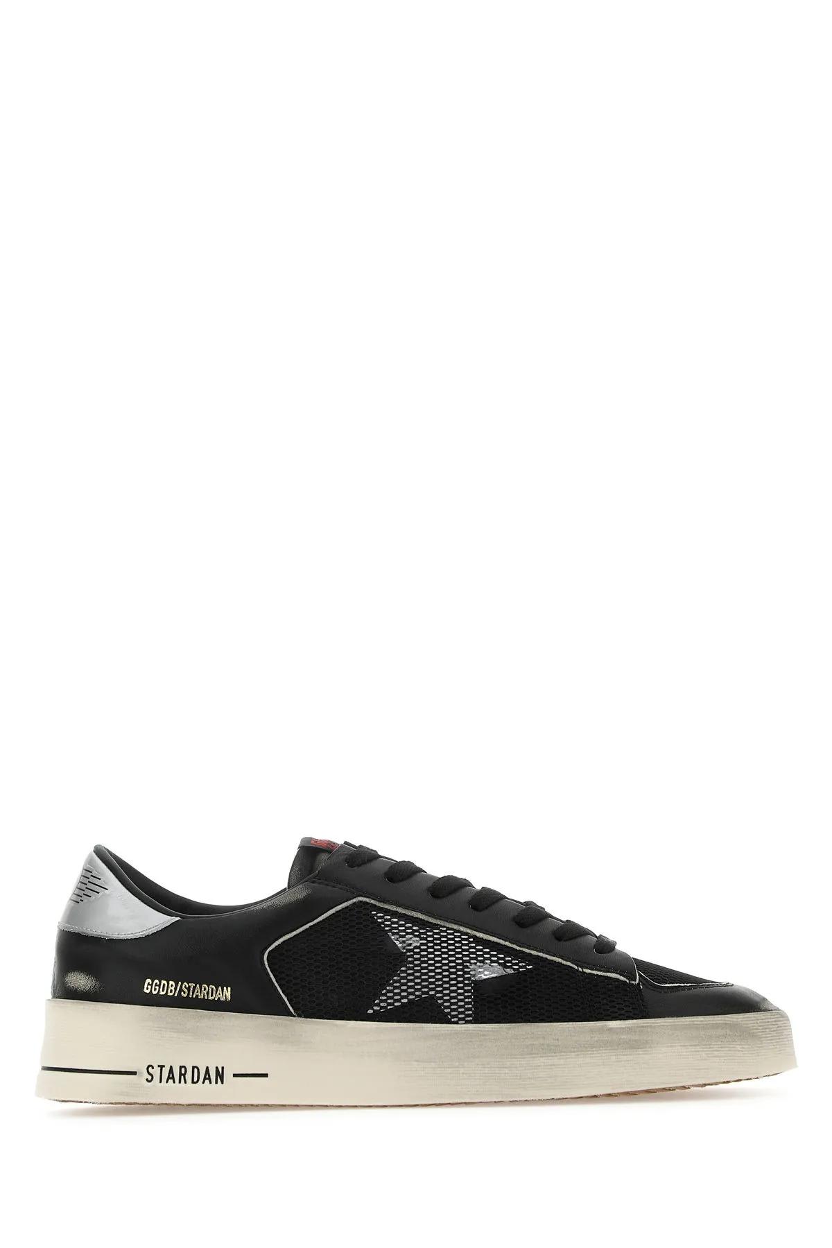 Shop Golden Goose Multicolor Leather And Mesh Stardan Sneakers In Black