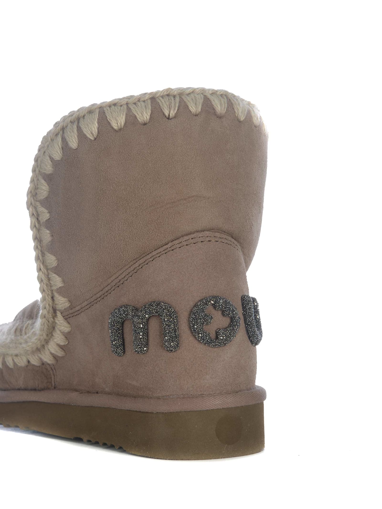 Shop Mou Boots  Eskimo18 Glitter Made Of Suede In Beige