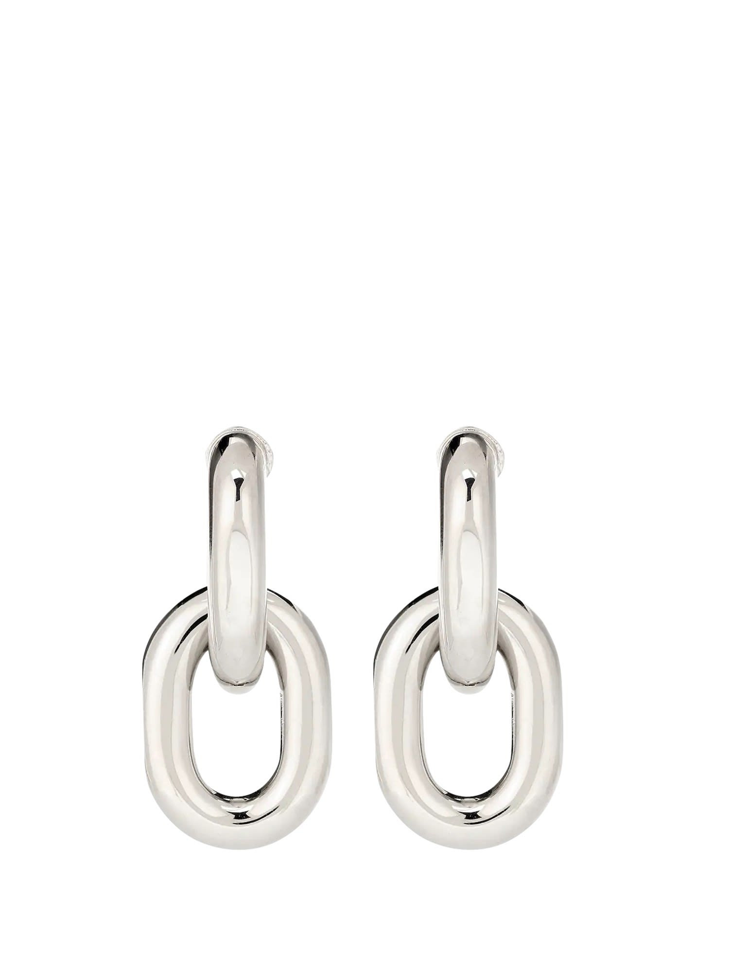 Shop Rabanne Double Hoop Earrings In Silver