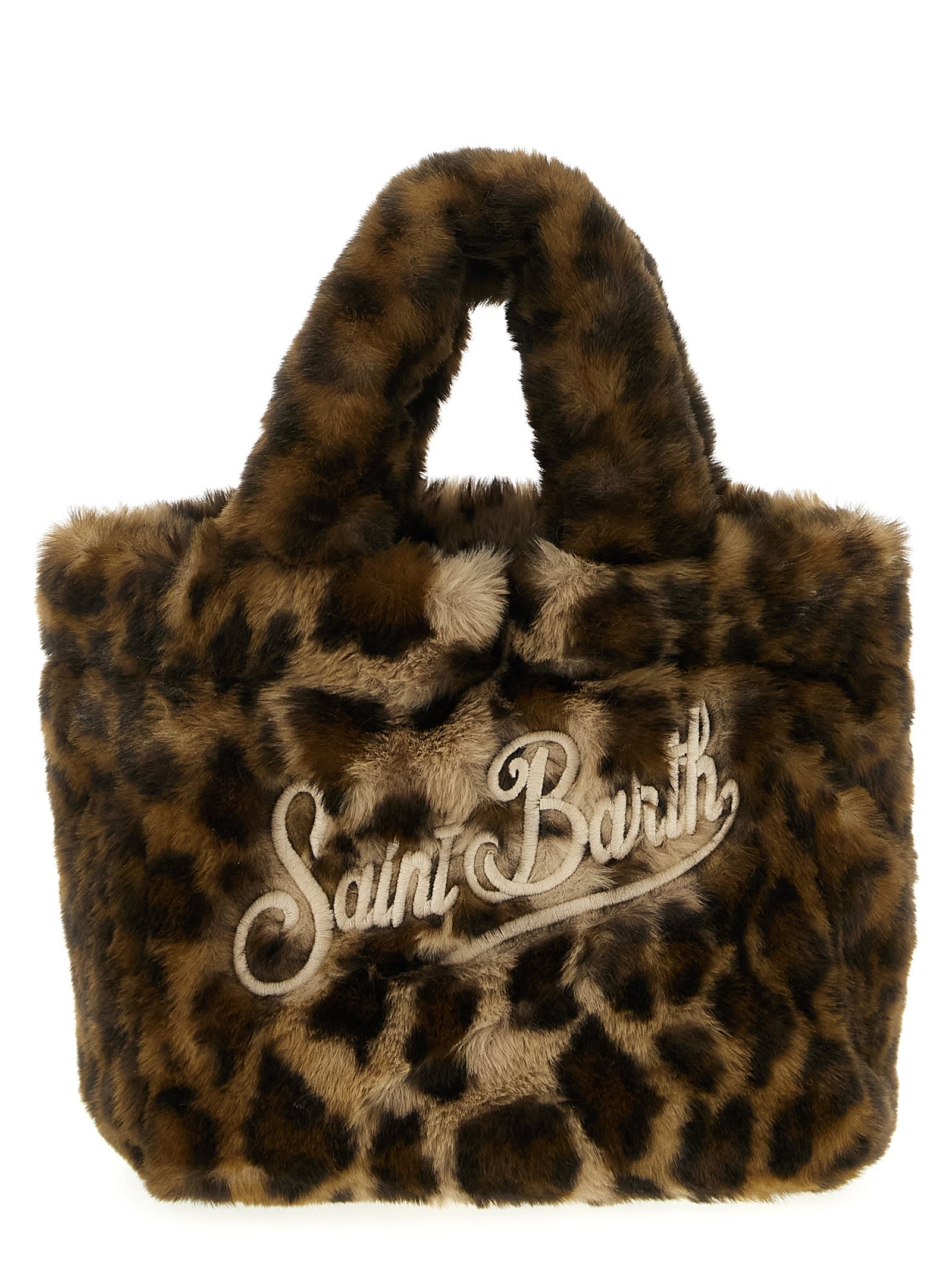 Mc2 Saint Barth Vanity Soft Fur Mini Handbag In Brown