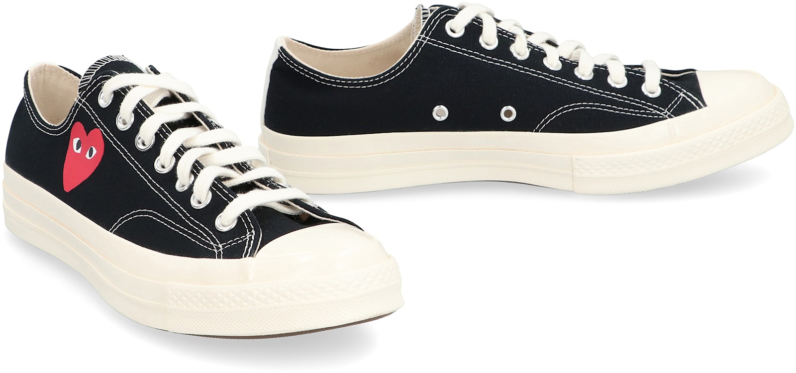 Comme Des Garçons Play Black Converse Edition Chuck 70 Og Single Heart Sneakers In Black
