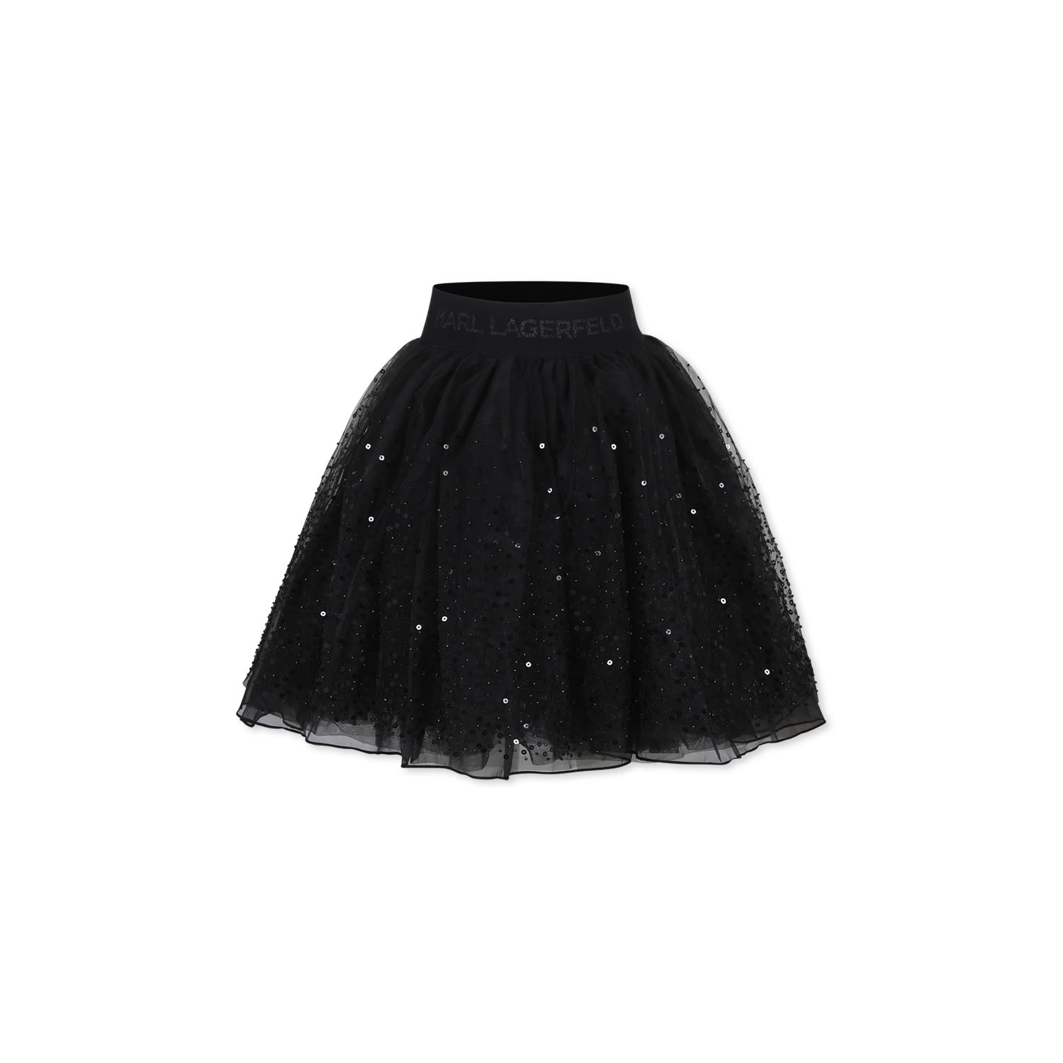 Shop Karl Lagerfeld Black Skirt For Girl With Sequins