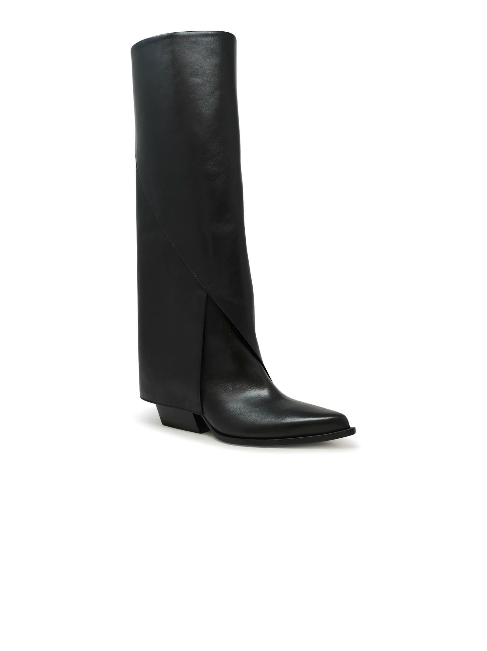 Shop Elena Iachi Black Leather Boots