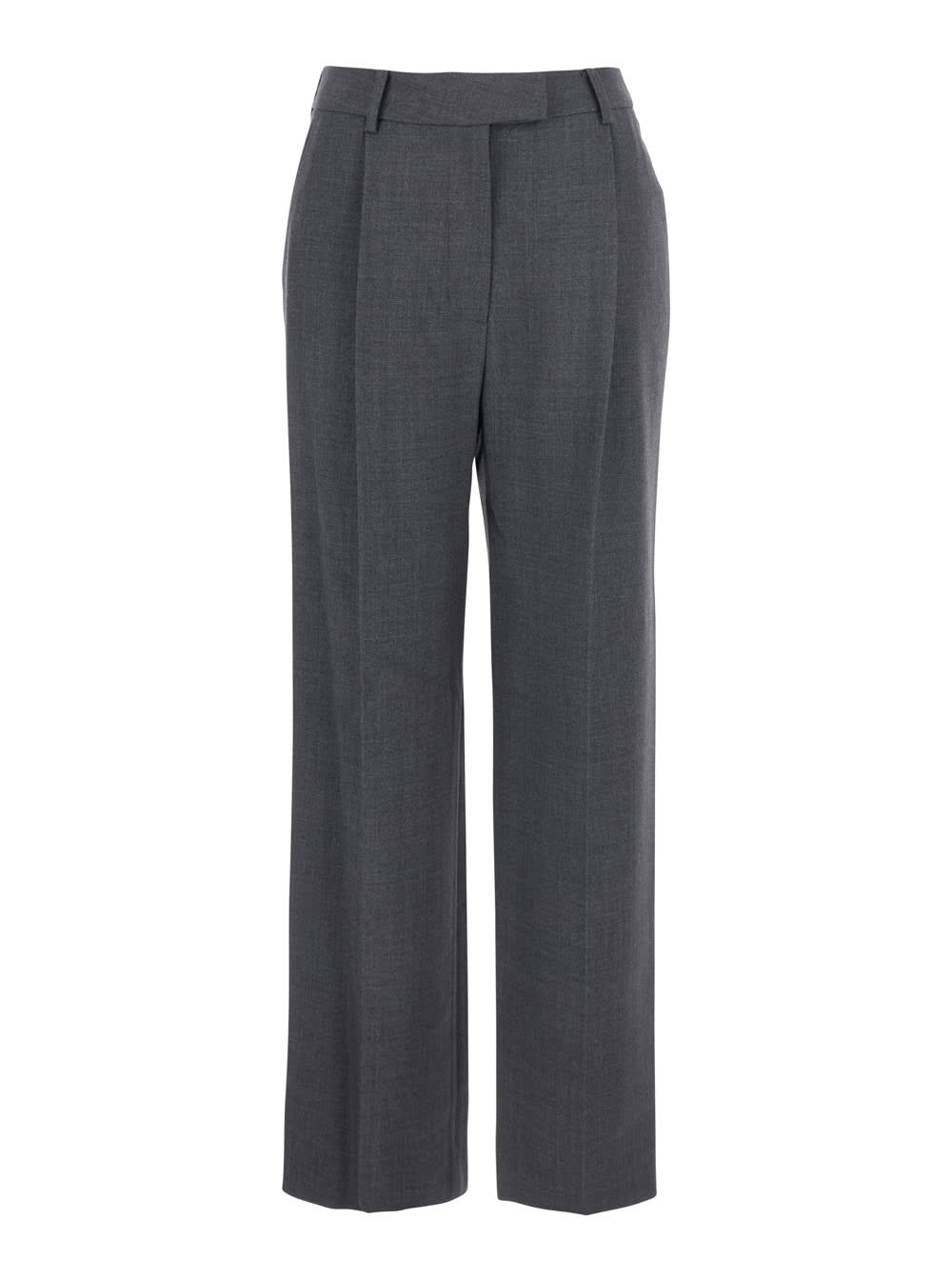 Low Classic Belted Point Trousers In Black