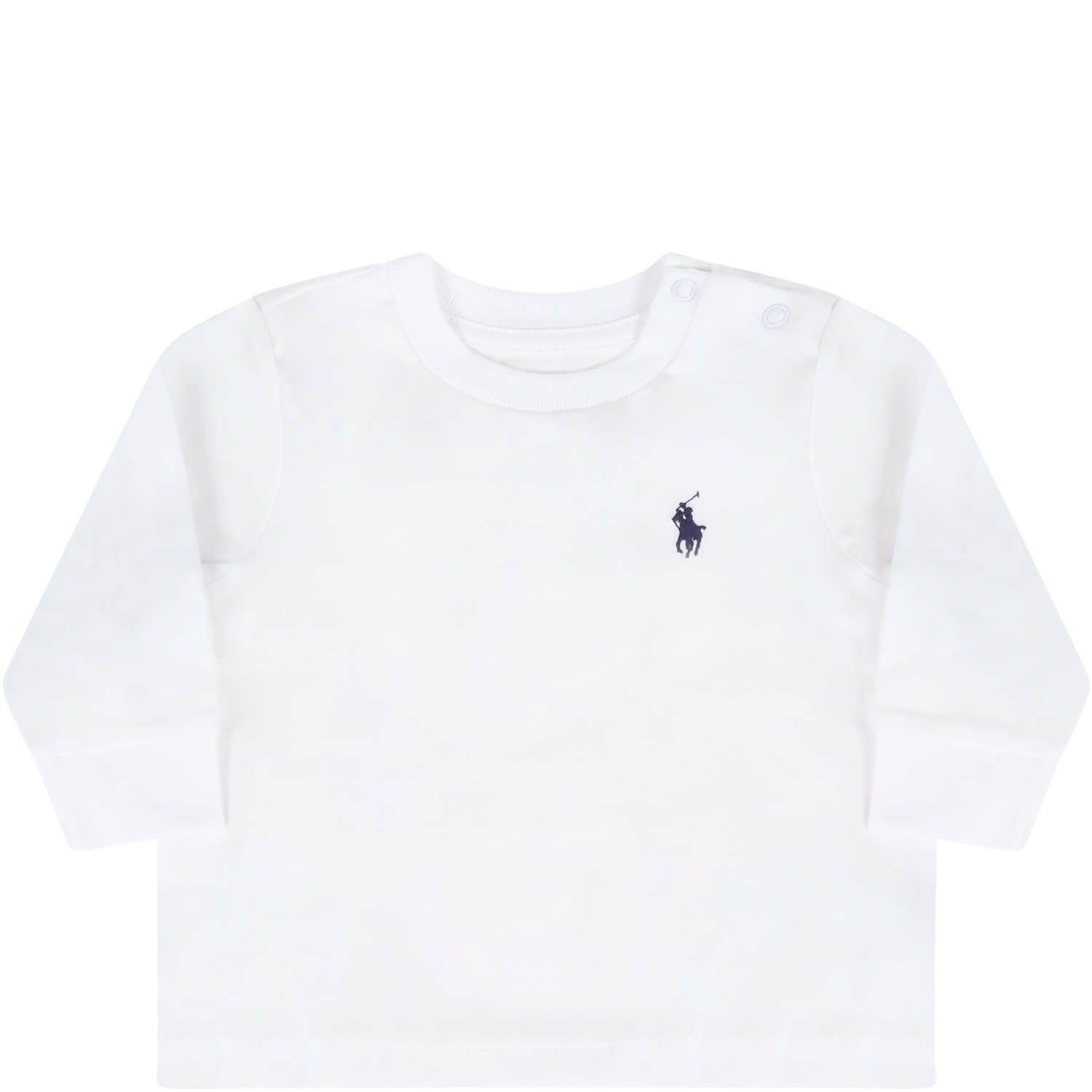 Ralph Lauren White T-shirt For Baby Kids With Pony Logo