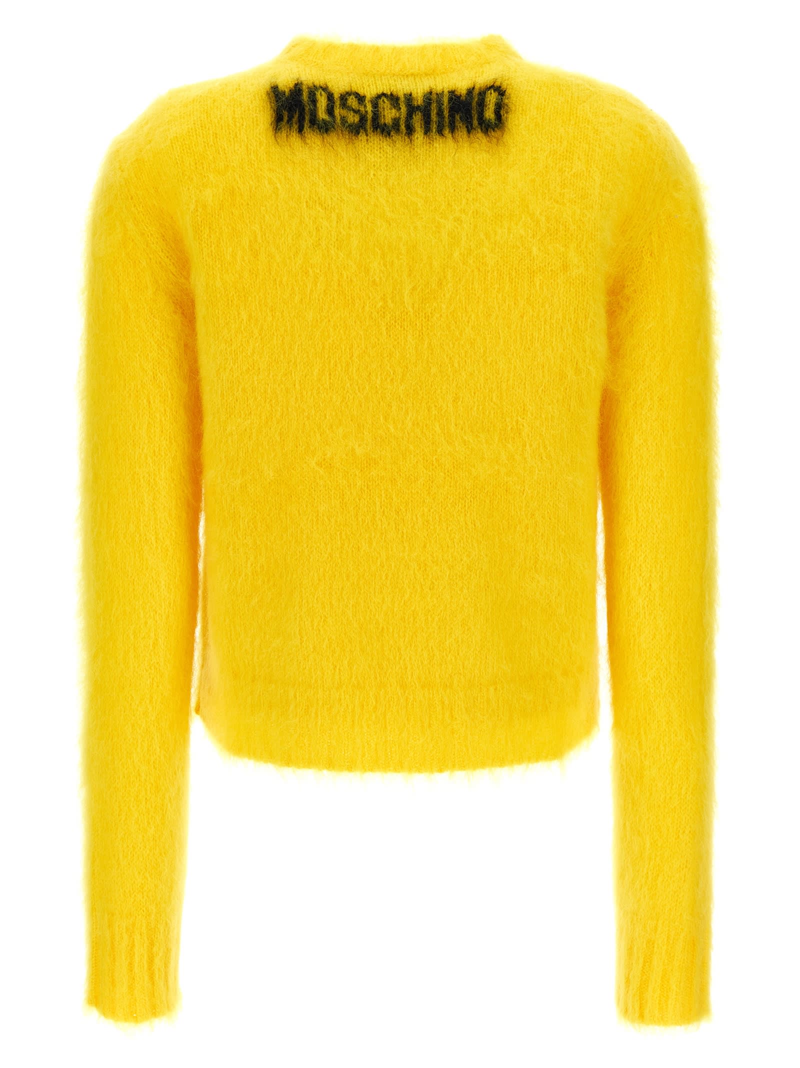 Shop Moschino Smiley Sweater In Yellow