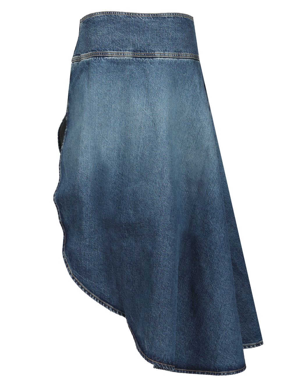 Shop Alaïa Asymmetric Full Skirt In Blue