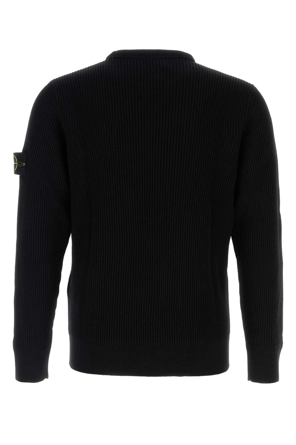 Stone Island Black Wool Sweater In Blue
