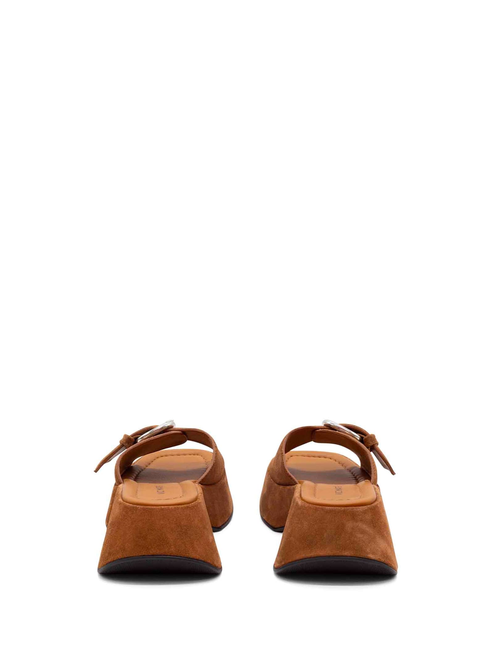 Shop Vic Matie Suede Sandal With Buckle In Steppe