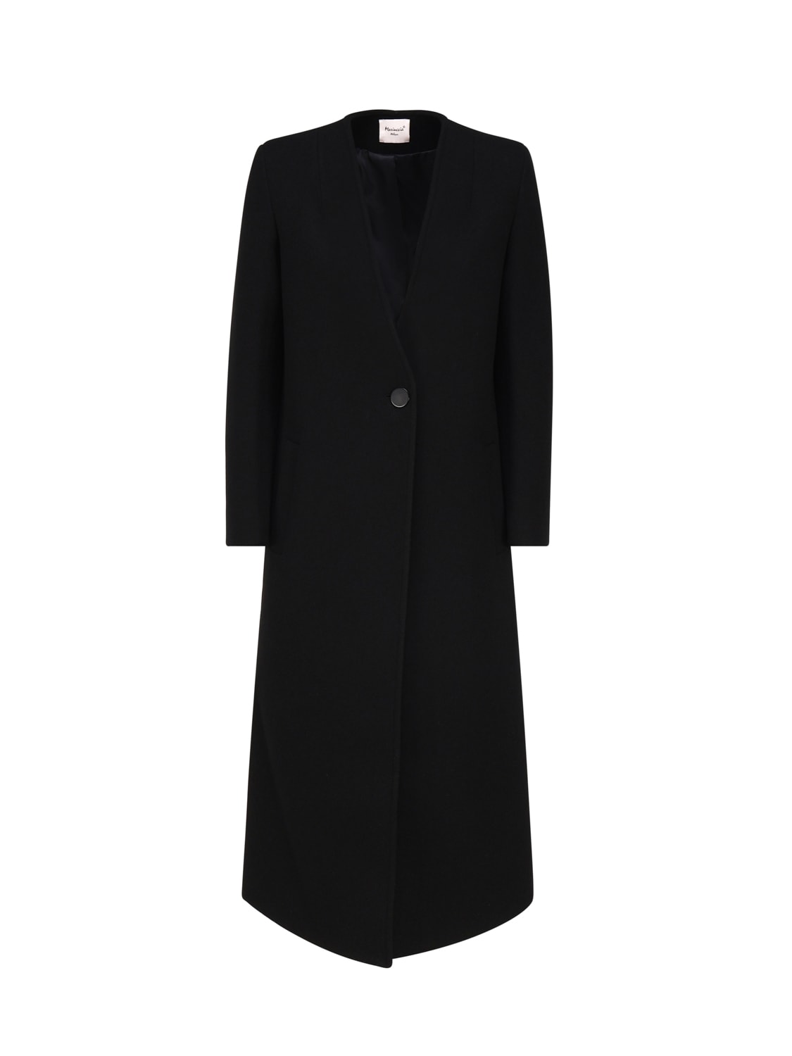 Shop Mariuccia Milano Long Single-breasted Coat In Black