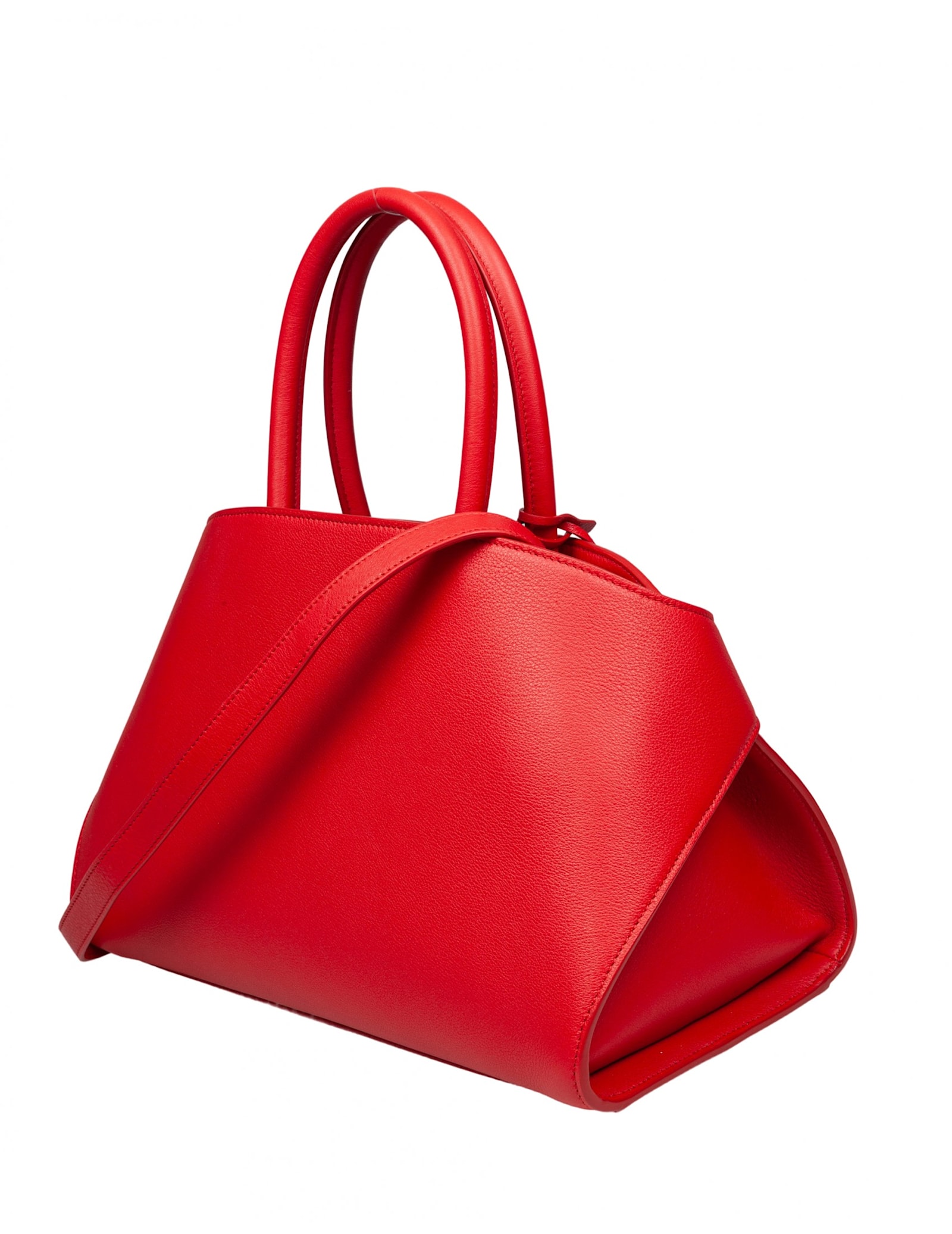 Ferragamo Hug Small Leather Top Handle Bag In Red