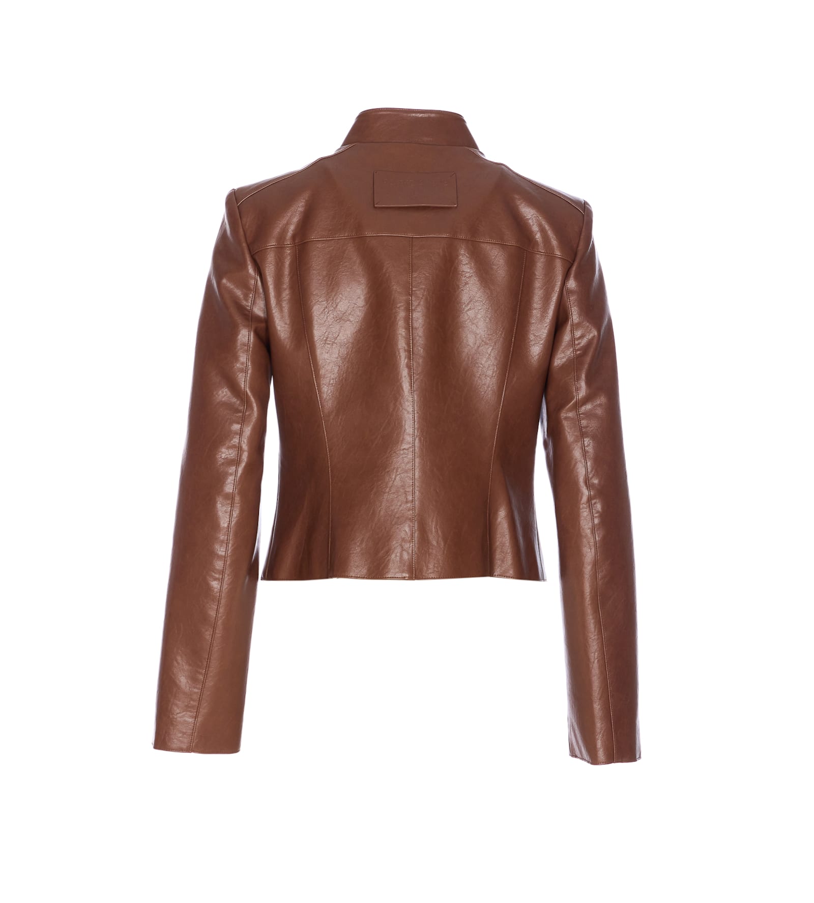 Patrizia Pepe Brown Biker Jacket In Brown