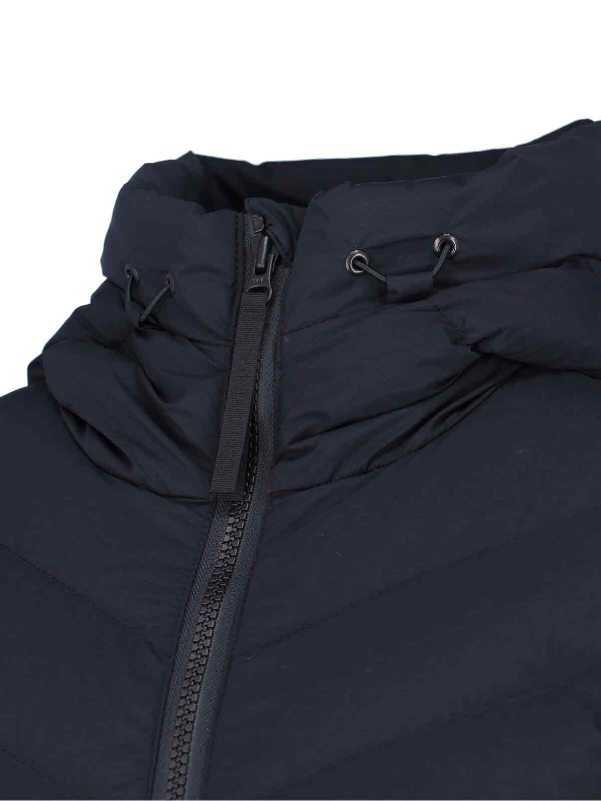 Canada Goose Quilted Down Coat With Adjustable Hood In Blue