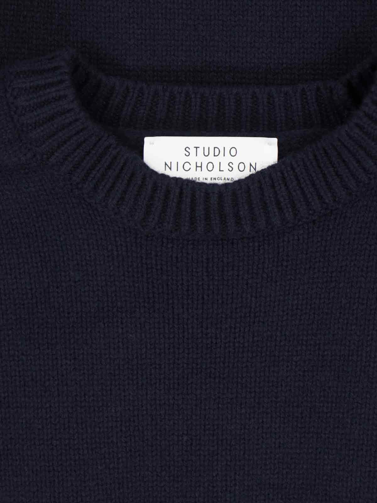 Shop Studio Nicholson Basic Sweater Hemyl In Blue