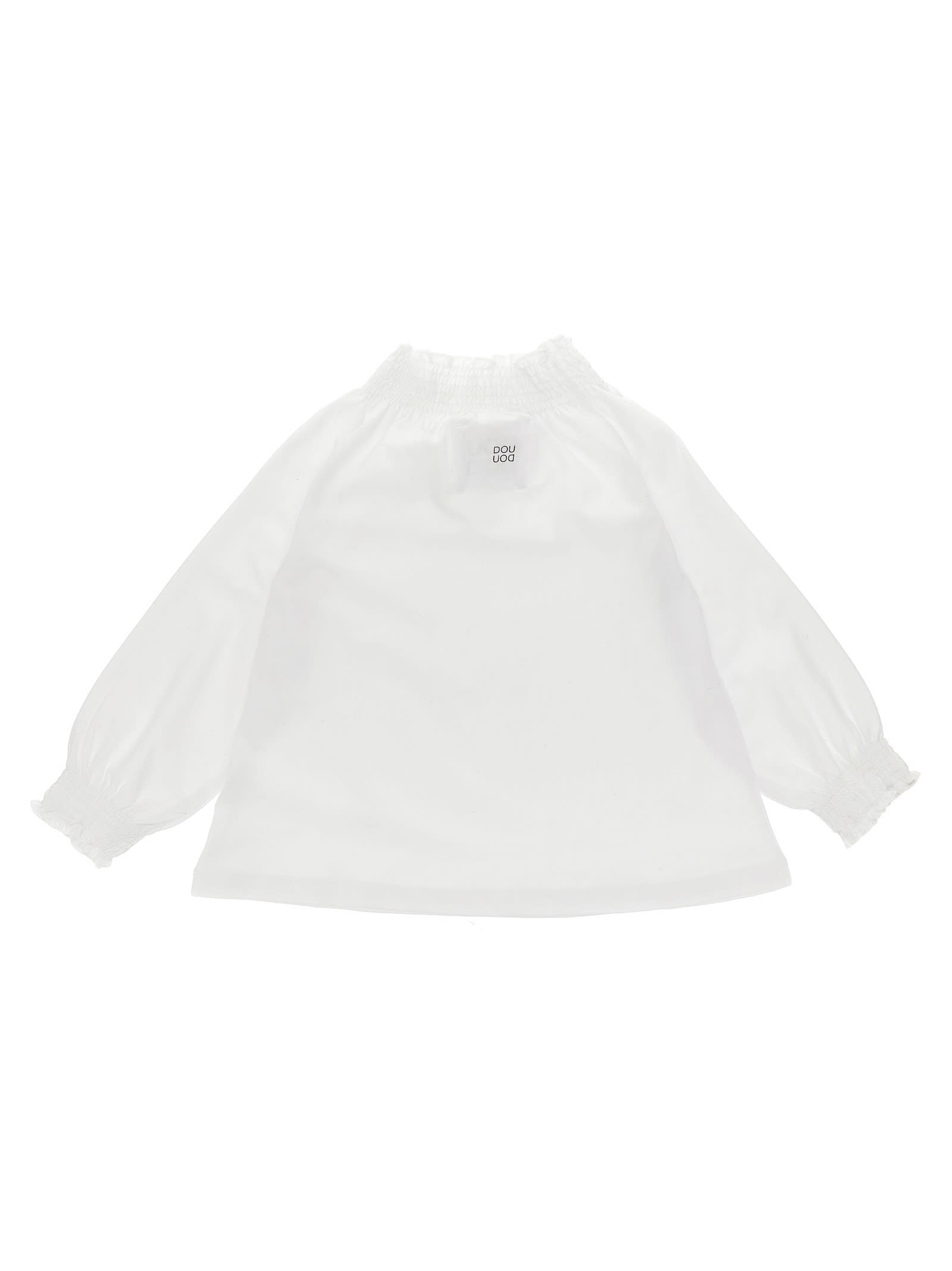 Shop Douuod Smock Stitch T-shirt In White