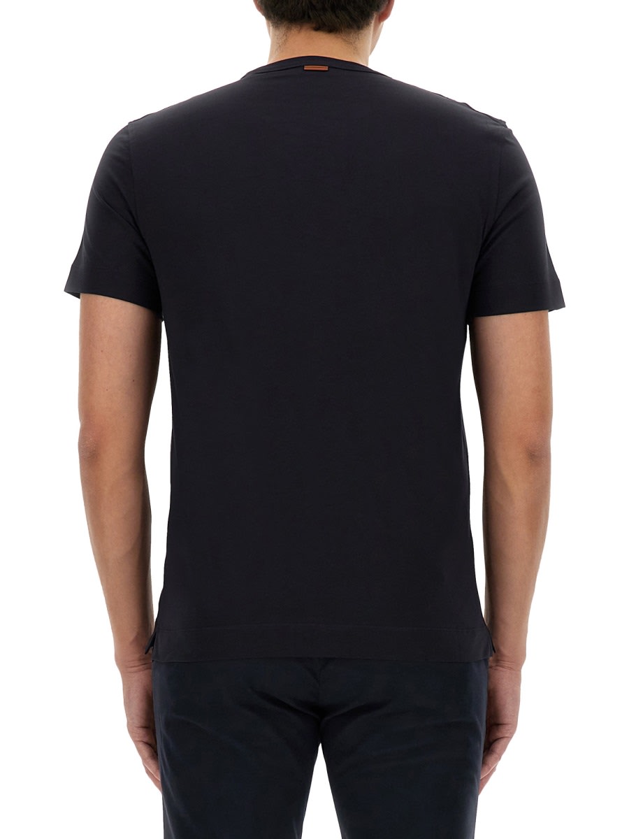 Shop Zegna T-shirt With Logo In Blue