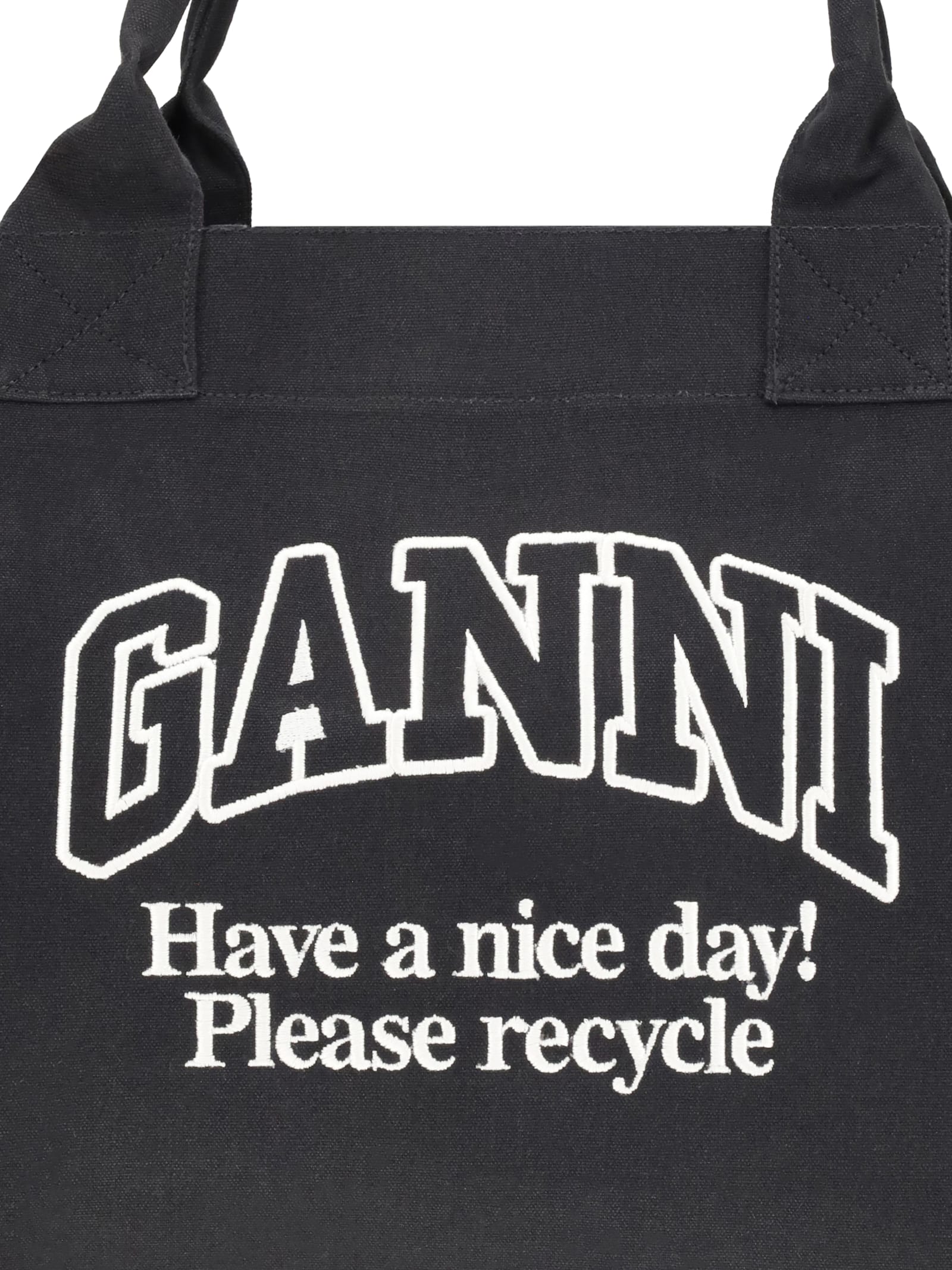 Ganni Women Xxl Canvas Tote Bag