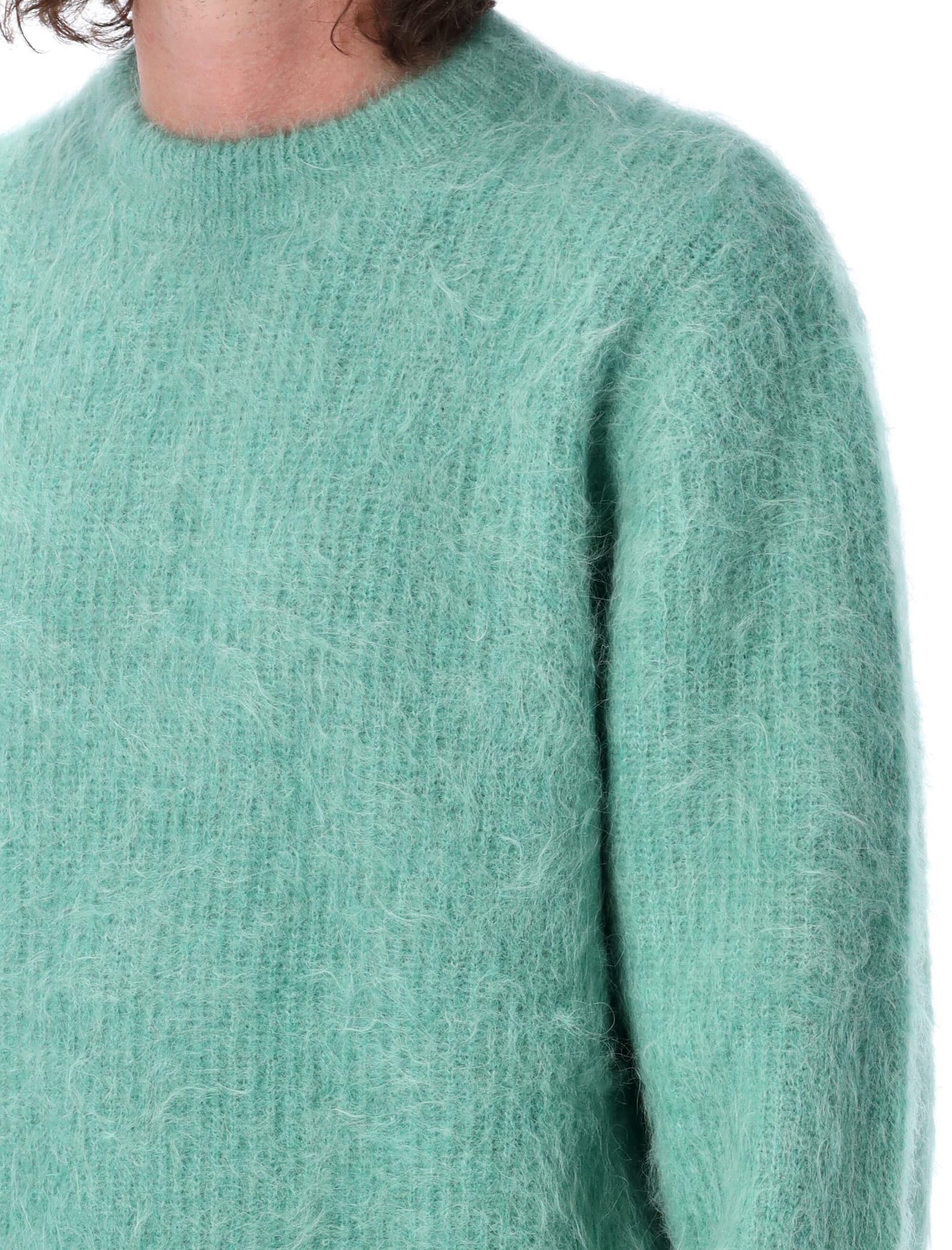 Shop Séfr Haru Sweater In Turquoise Alpaca