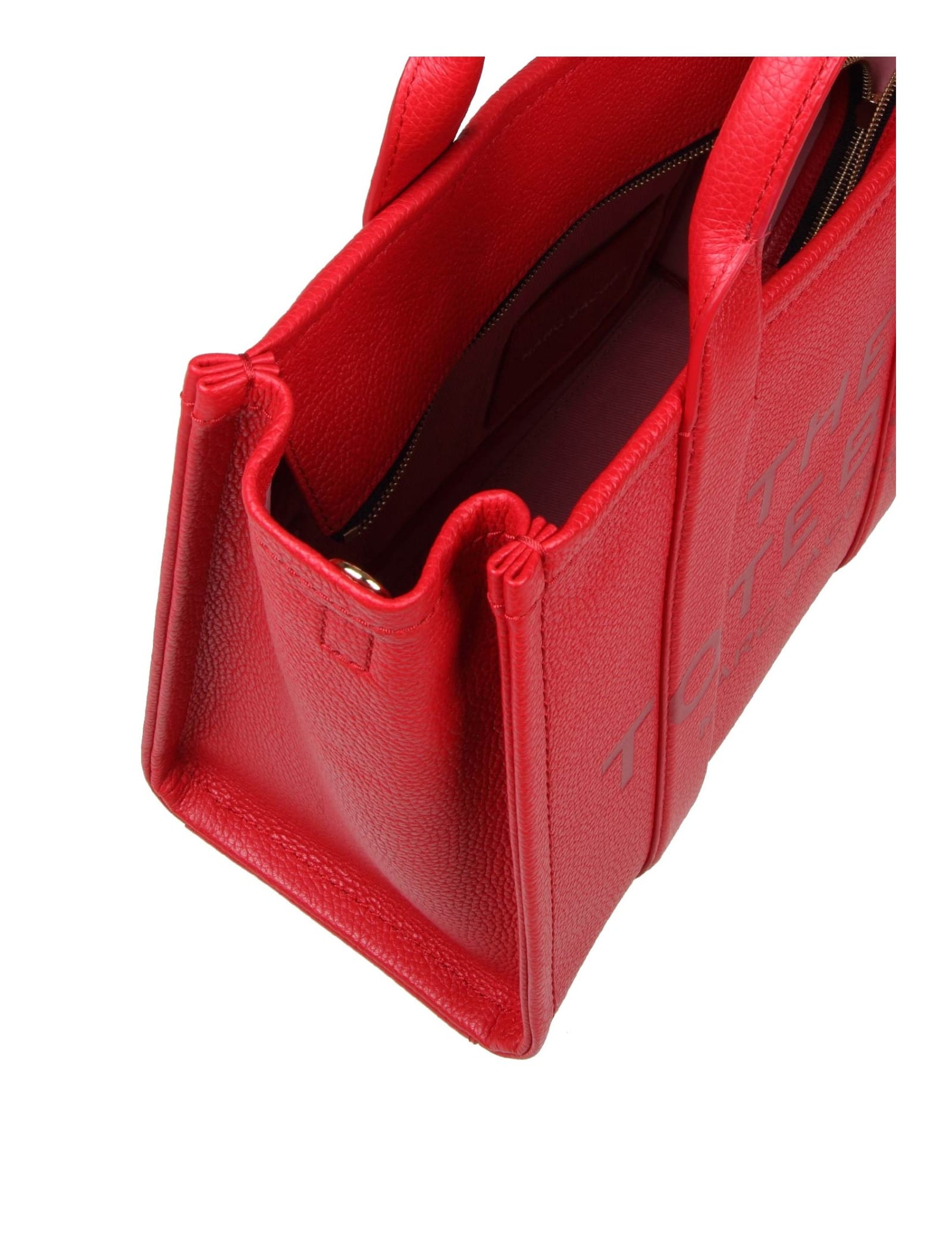 Shop Marc Jacobs Medium Tote In Red Leather In True Red