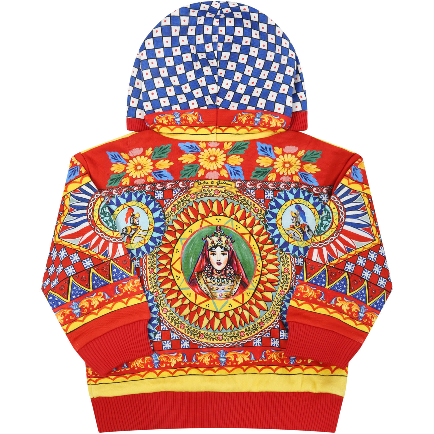 Shop Dolce & Gabbana Red Sweatshirt For Baby Kids With Prints In Multicolor
