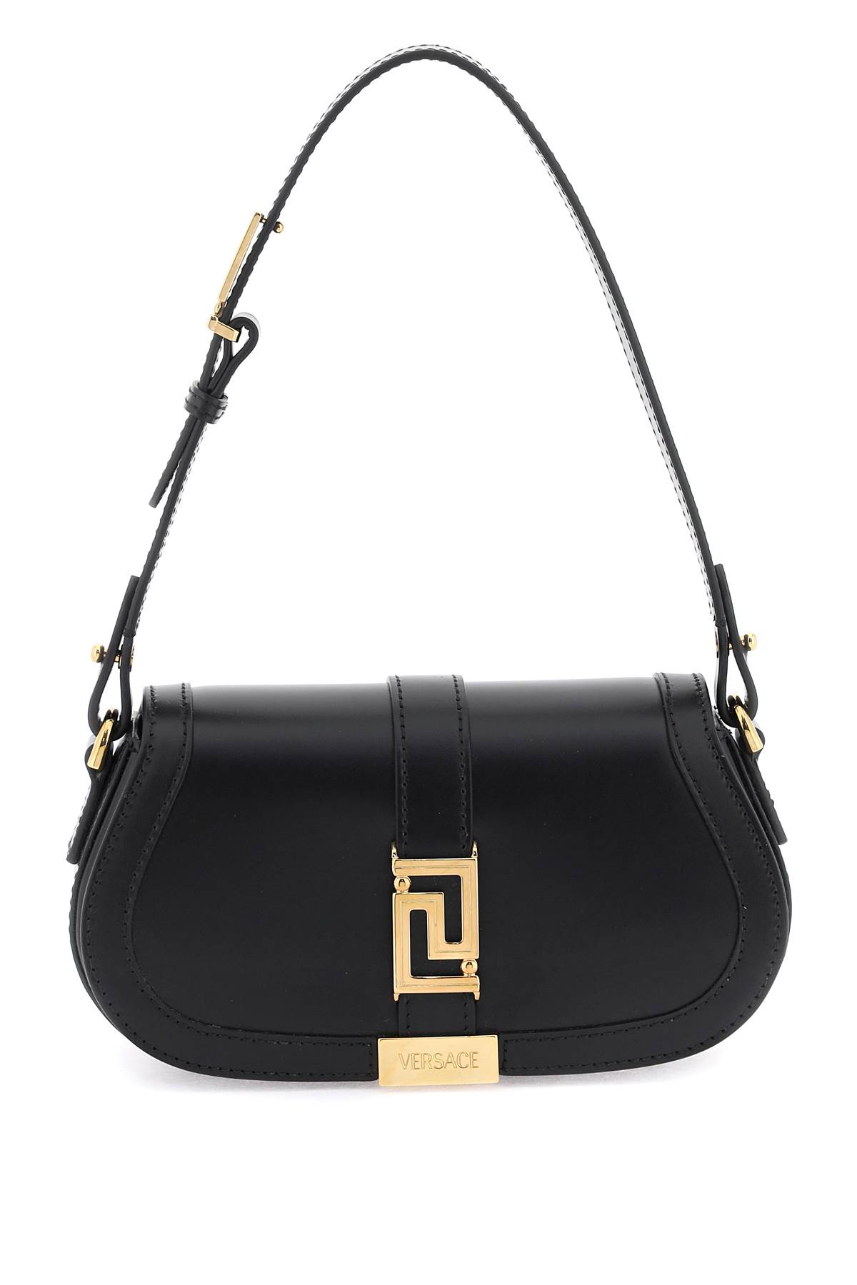 Versace Greca Goddess Mini Shoulder Bag In Black  Gold (black)