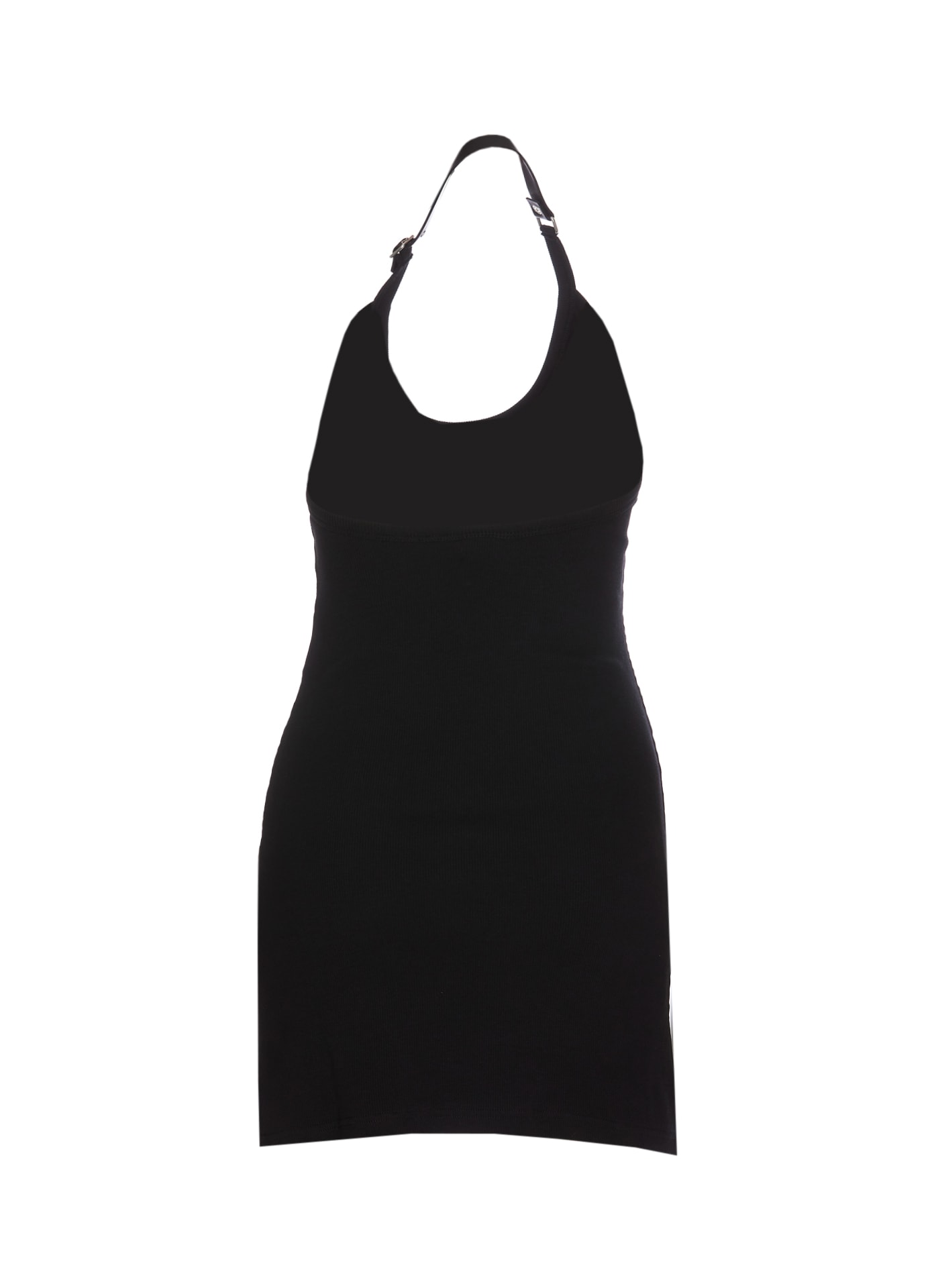 Shop Courrèges Logo Knit Dress In Black